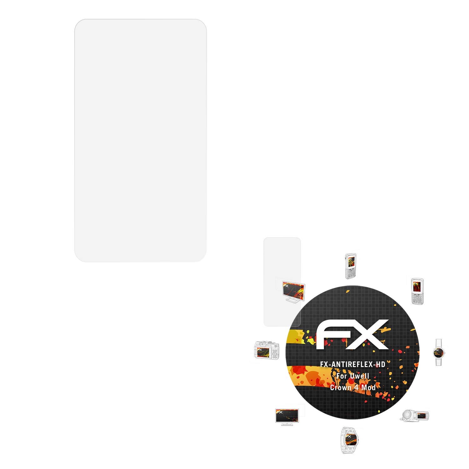 atFoliXScreen Protector compatible with Uwell Crown 4 Mod Screen Protection Film, anti-reflective and shock-absorbing FX Protector Film (Set of 2)