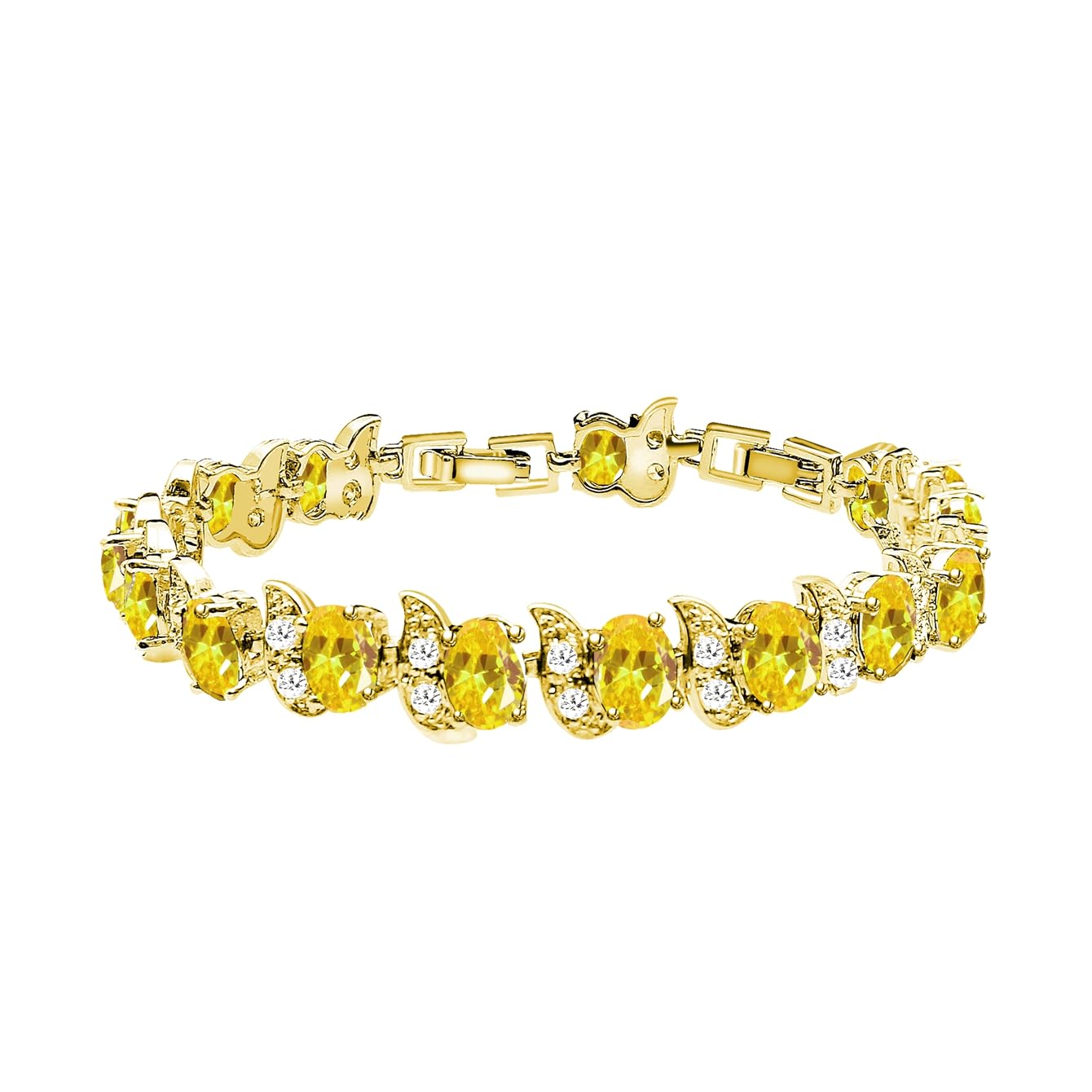 LMXXVJ Fashion Tennis Bracelet Created Emerald White Gold Plated Charm Bracelet Gifts Jewelry for Women