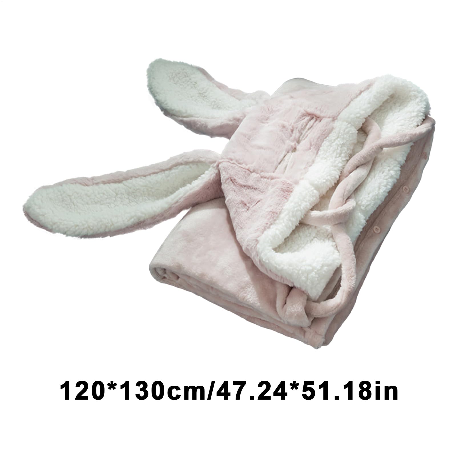 Coperta creativa con cappuccio a forma di coniglio, mantello in caldo pile, morbido e accogliente, comodo copriorecchie di animale, comodo per compleanno, sicuro da indossare per donne, bambini