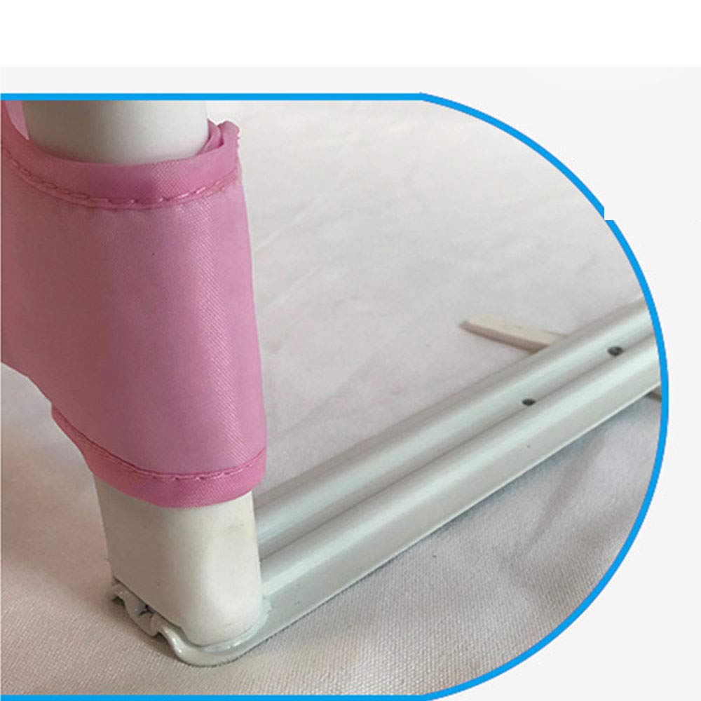 Barandilla de Cama, barandilla de Cama anticaída, Malla Transpirable abatible hacia Abajo, Rosa, 120 cm