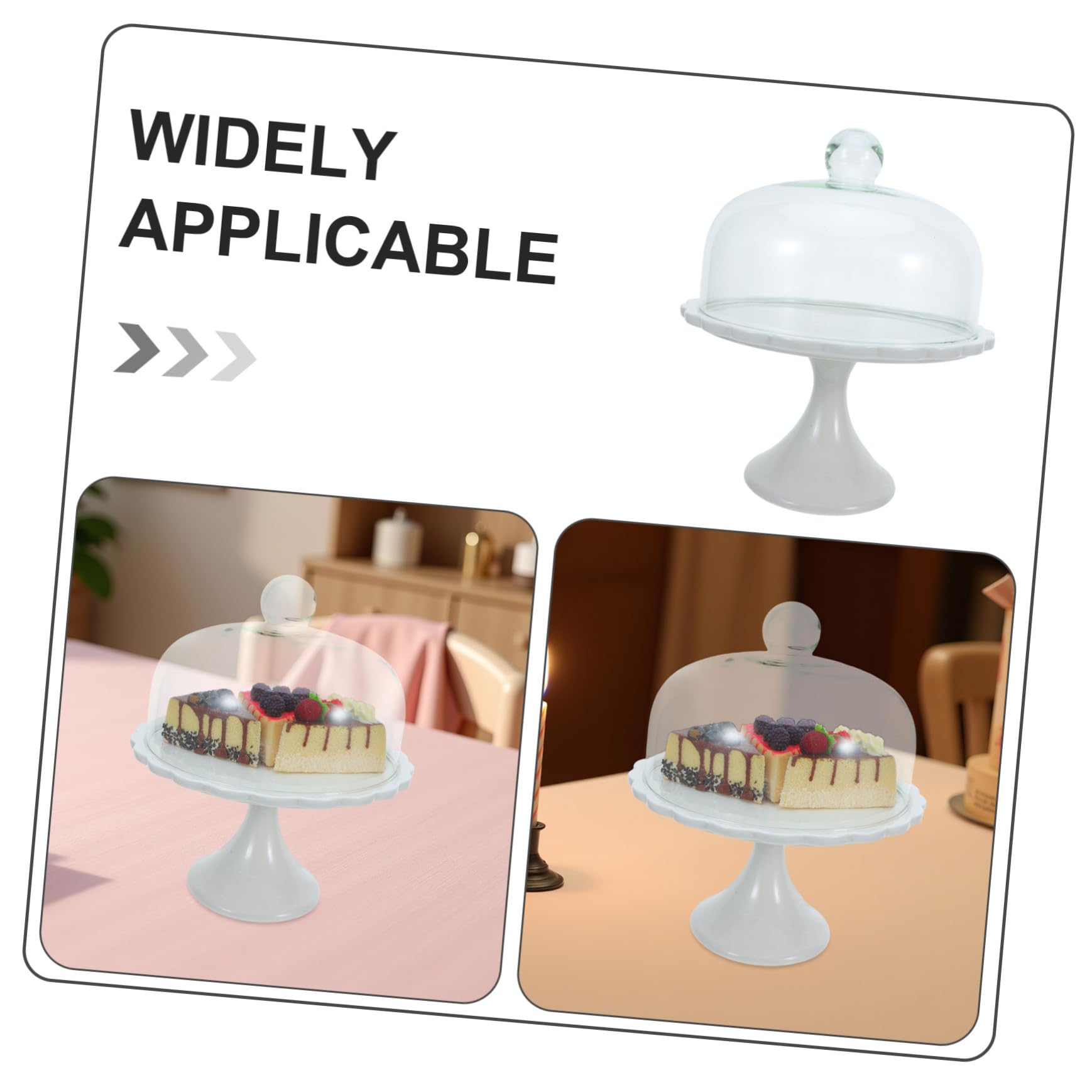 PLAFOPE Espositore per Torte in Ceramica Coperchio in Vetro, Robusto