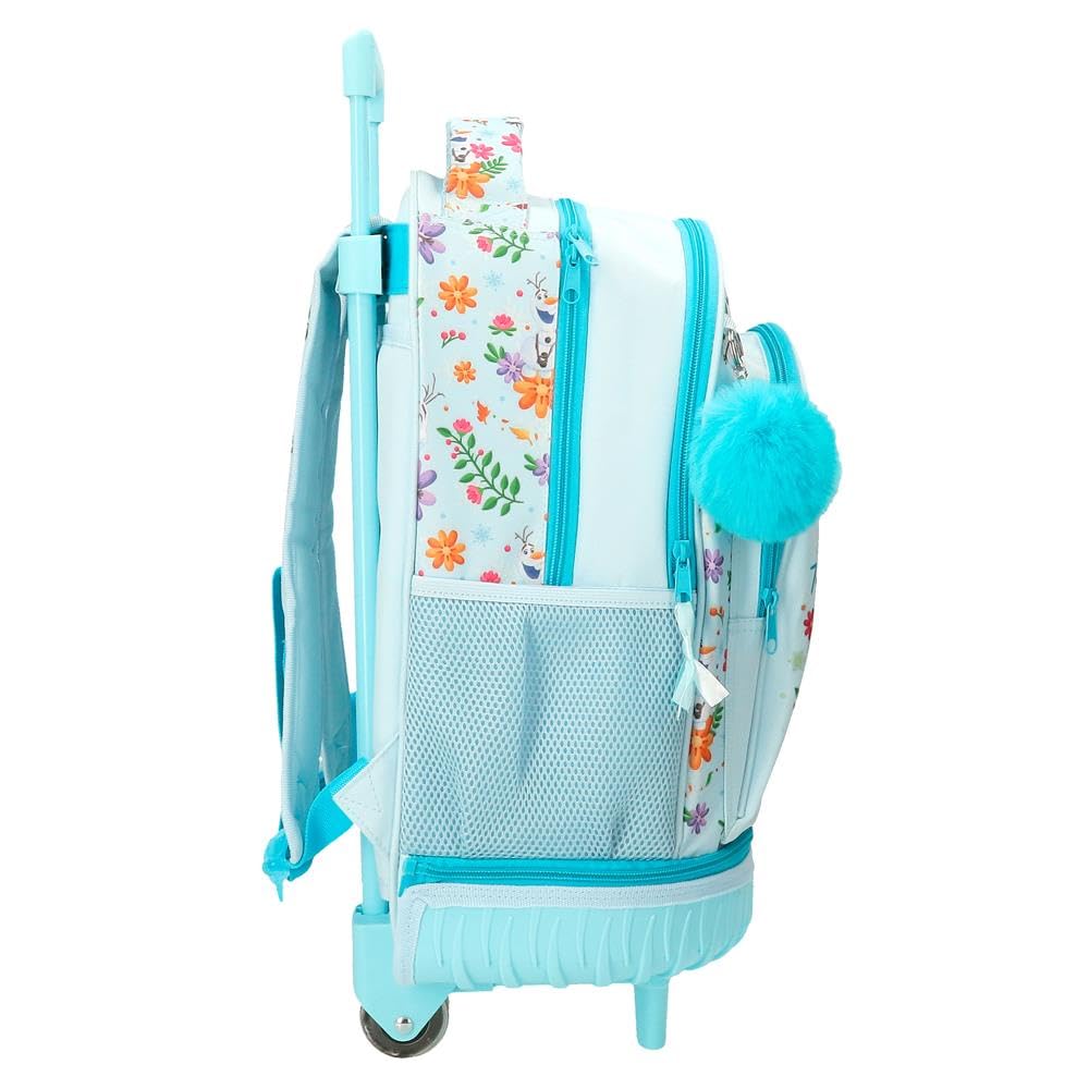 Disney Joumma Frozen Forever Kompakt-Rucksack mit 2 Rollen, hellblau, 32 x 45 x 21 cm, Polyester