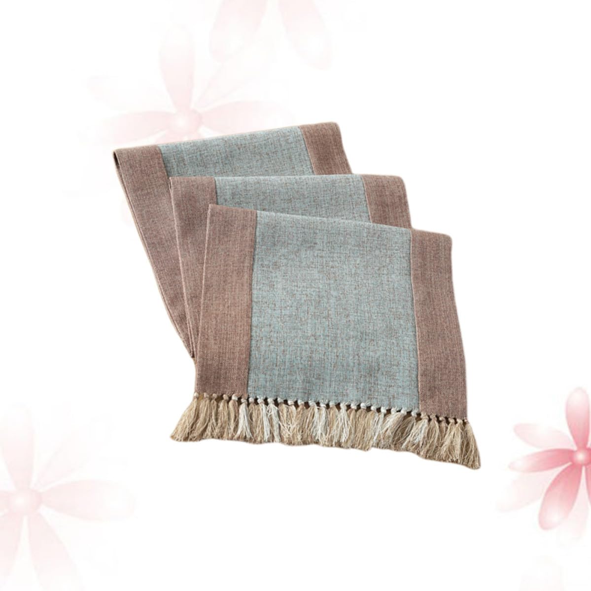 SOLUSTRE Runner da Tavolo Nappe 220cm in Cotone, Doppio Strato Blu