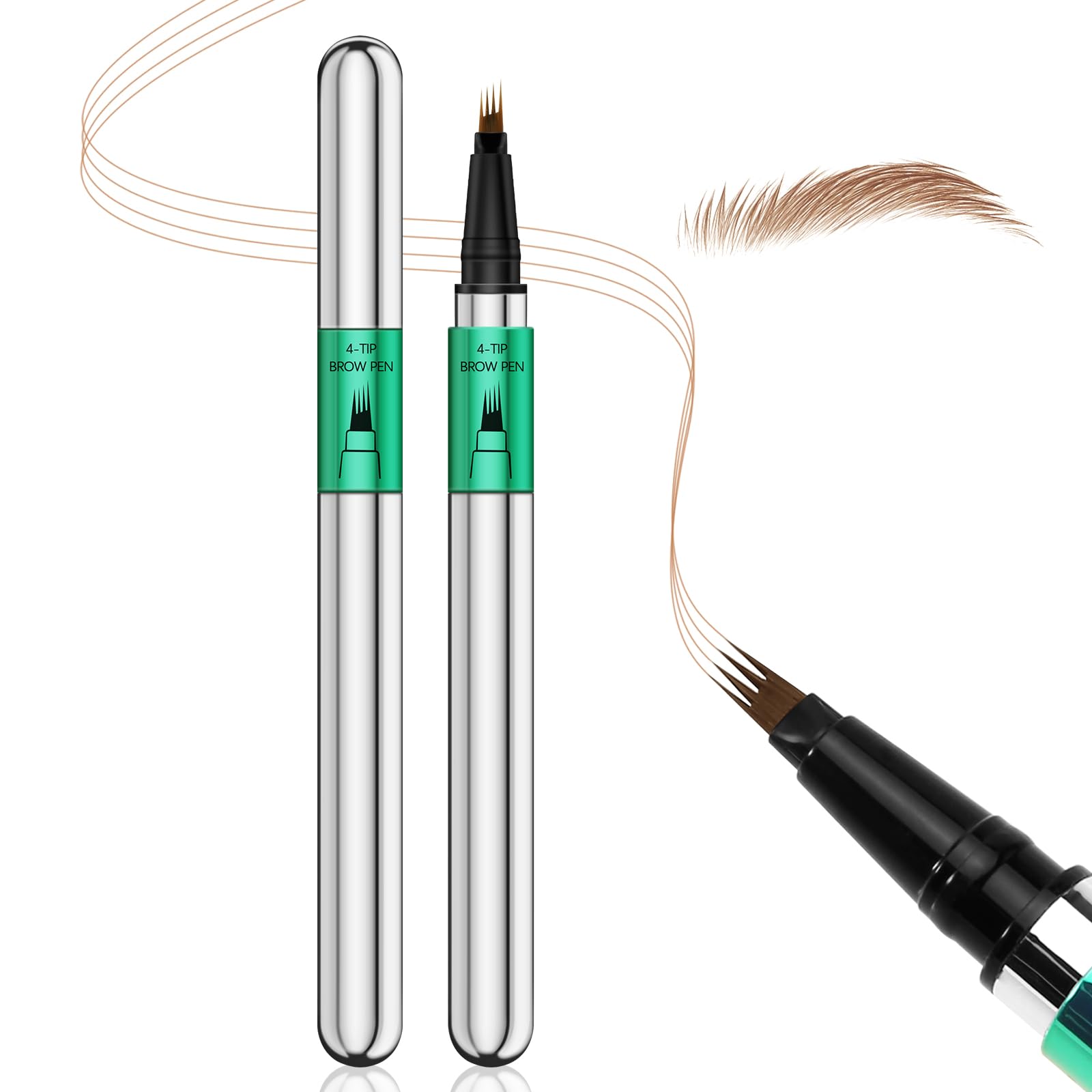 Apooliy Microblading Eyebrow Pen，Waterproof Brow Pen Micro 4 Point,Eyebrow Makeup Pencil for Women to Effortlessly Create Hair Like Natural Brows，Long