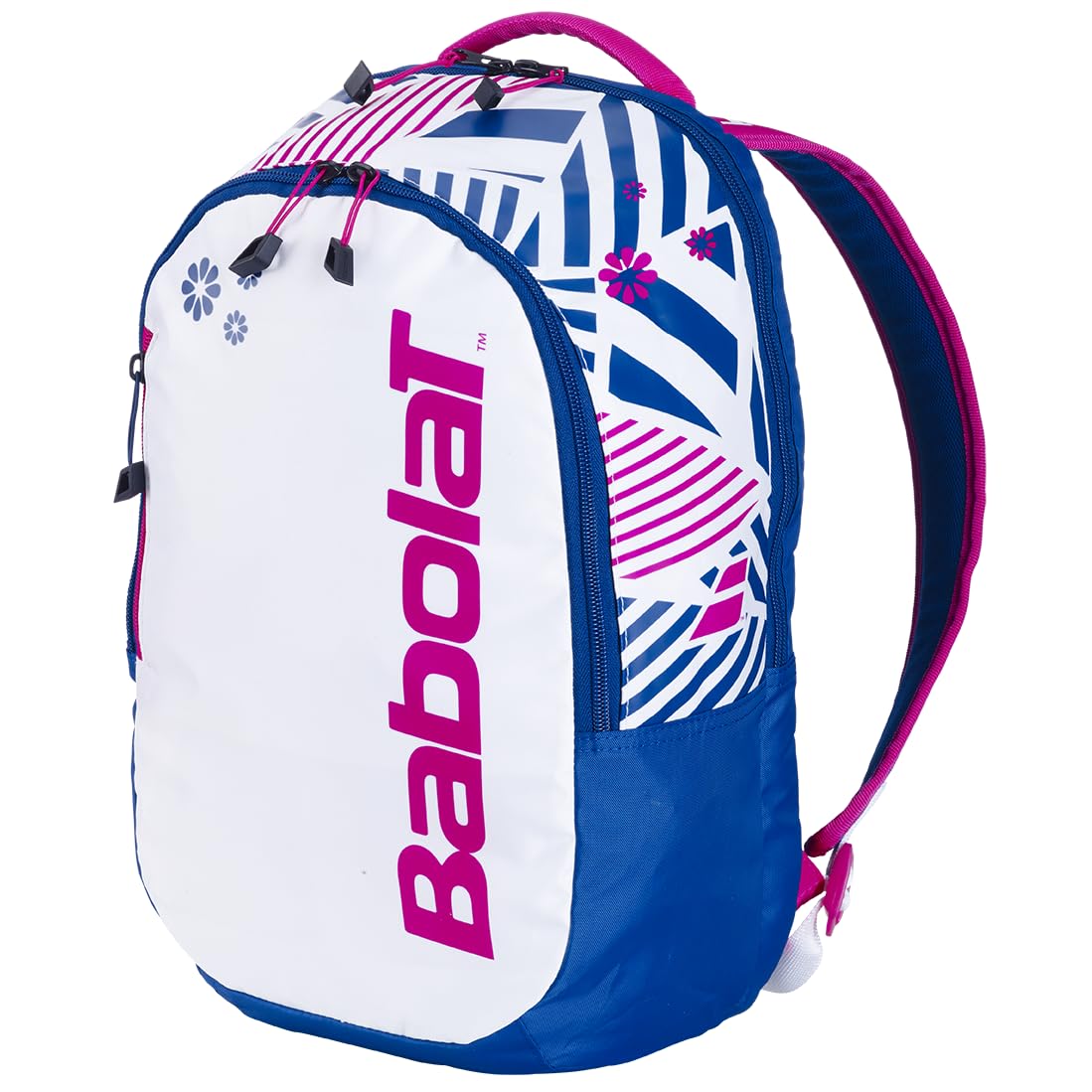 Babolat, Tennis Tasche Modell Kids, Einheitsgröße, Farbe Blau/Weiß/Rosa, Vielseitige Tasche mit Zwei Fächern, Spezielles Fach für Zubehör, Ideal für Kinder
