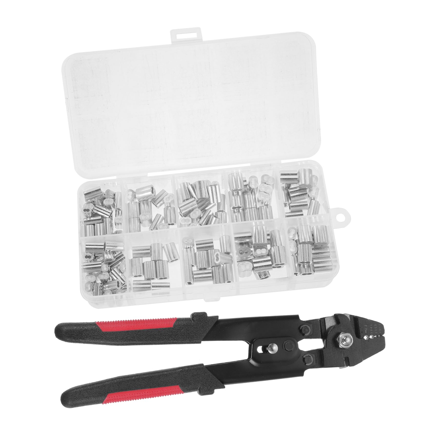 OUNONA 1ensemble Pince à Sertir Inoxydable Pour Câbles Et Cordes Outil De Sertissage Avec Anneaux Double Pour Projets Électriques Et Activités Extérieures Inclus De Manchons