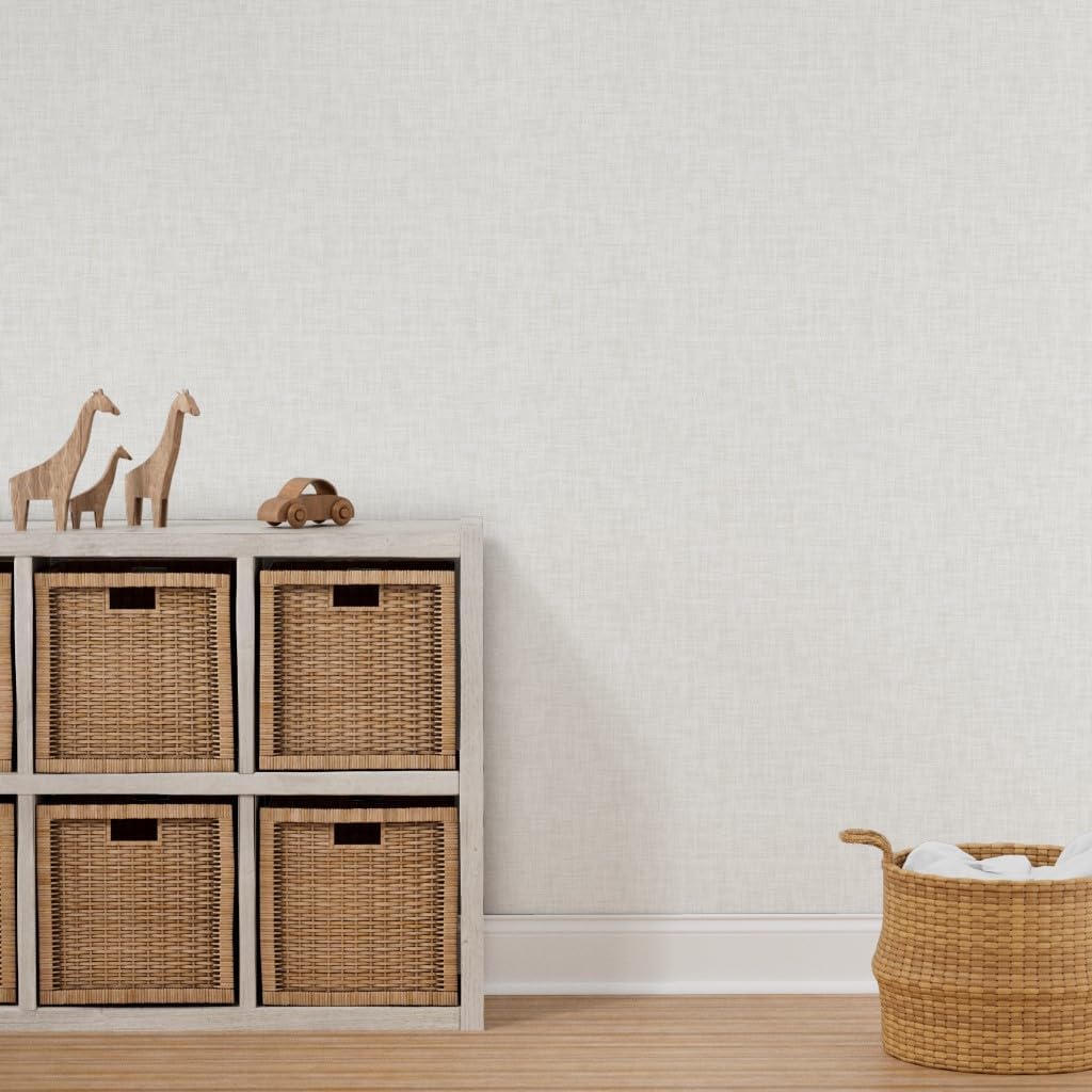 Spoonflower Peel & Stick Wallpaper 3ft x 2ft - Stone White Solid Weathered Textured Look Custom Removable Wallpaper