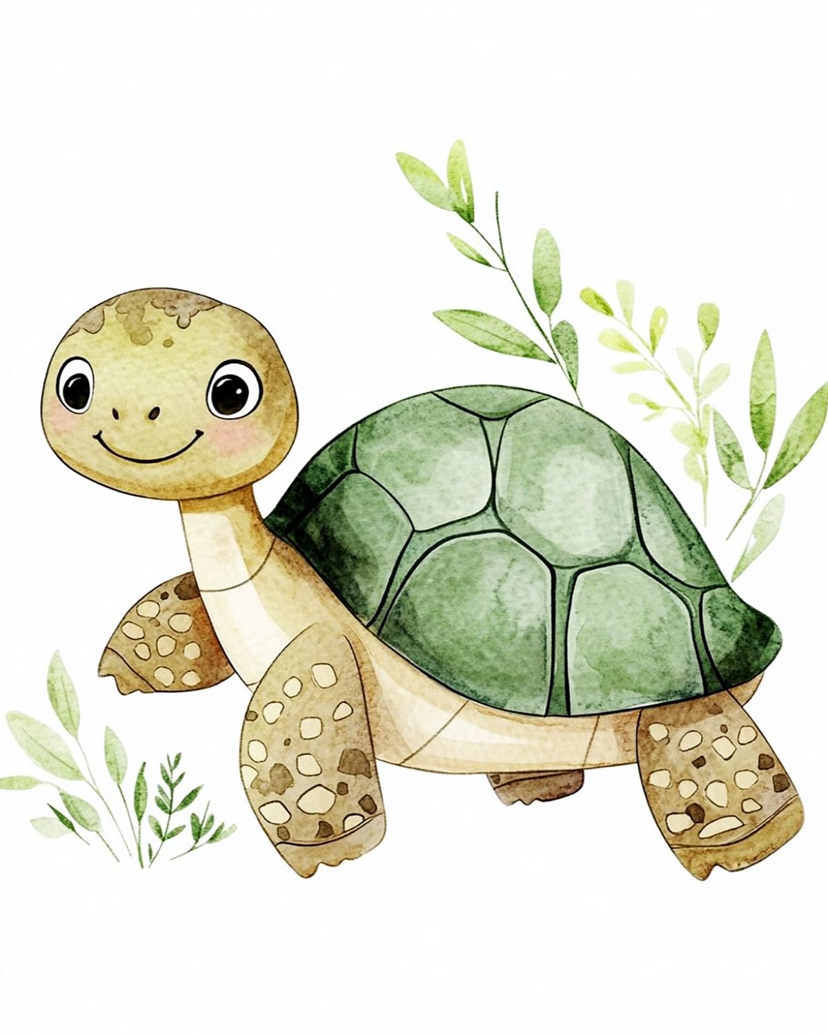 Liubaishi Multicolour Paint By Numbers Kit For Adults, Smiling Little Turtle, 40X50 Cm, Acrylic On Canvas, With 3 Brushes