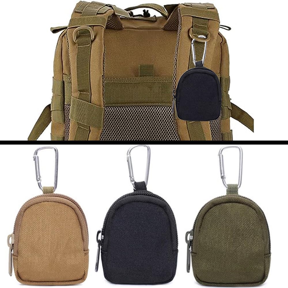 Taktische Münzgeldbörse – Militär-Tasche als Mini-Werkzeug-Organizer für Münzen, Autoschlüssel, Taille, Kopfhörer, Rucksack, Zubehörtasche, 2 Stück, Armeegrün, 2 Stück