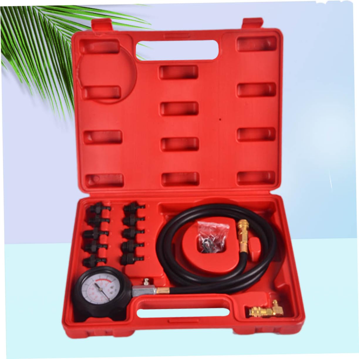 ULTECHNOVO Kit De Medición De Presión De Aceite Motor con Protector De Adecuado para Estuche De Plástico Fácil De Leer