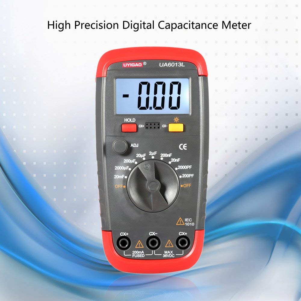 UYIGAO UA6013L Tragbarer digitaler LCD -Kondensator Digitaler Kapazitätsmesser -Kapazitätsmesser -Tester -Kondensator Tester mit LCD -Hintergrundbeleuchtung für