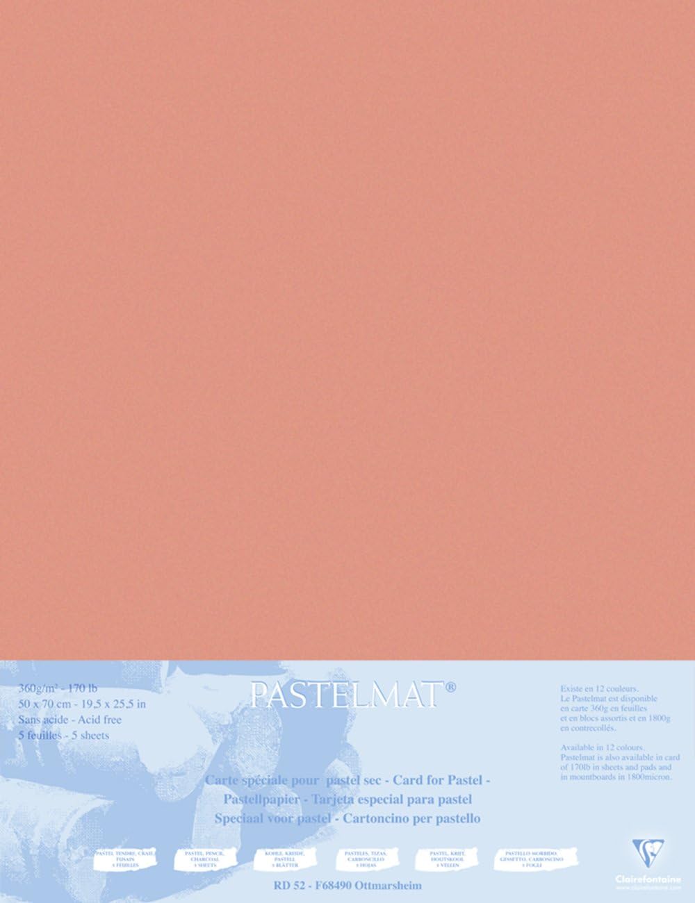 Clairefontaine Pastelmat Contrecollé 5 Feuilles 24x32cm - Beige  360 G 180x Papier A Bricolage 31366673