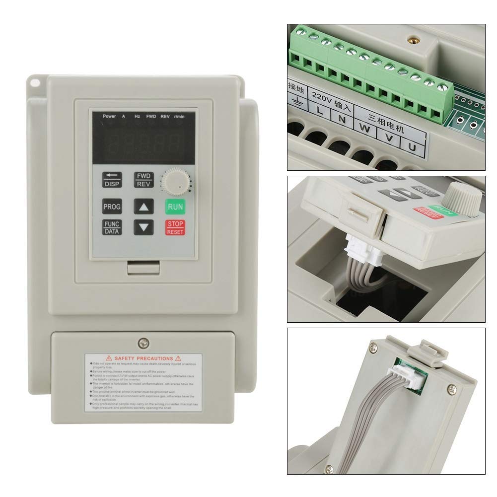 1pc AC 220 V Accionamiento Frecuencia Variable VFD de Cambio Richter 1.5 KW Variador de Frecuencia ， Ajustable para Regulación de Velocidad del Motor