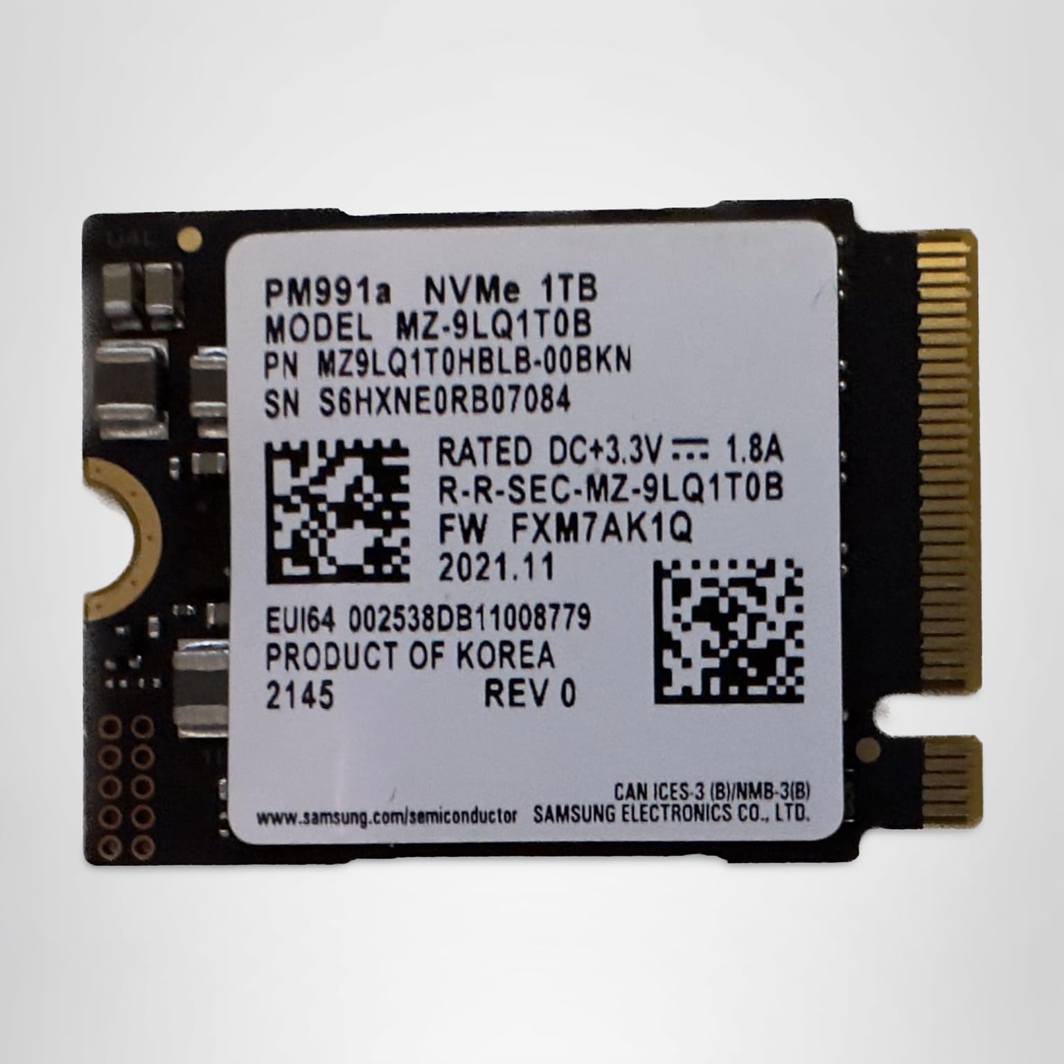 Amazon | SAMSUNG 1TB M.2 2230 30mm PM991a NVMe PCIe Gen3 x4 TLC