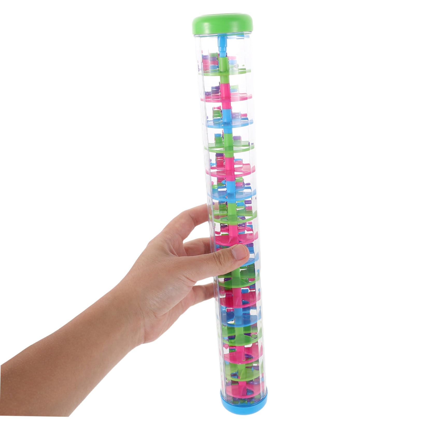 2 Pezzi Rain Stick Shaker in Plastica Strumento Musicale Sensoriale Spirale per Ragazzo Ragazza e Giocattolo Educativo per Esplorazione Acustica e Attività di Gruppo