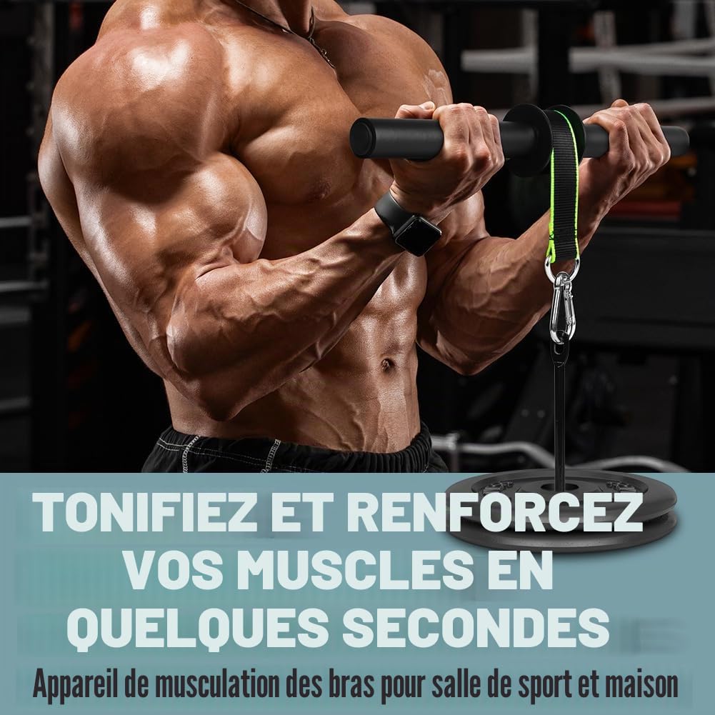 Flintronic Sangle d'entraînement de Lutte pour Bras, Rouleau pour Poignet Avant-Bras, Training Strap Belt, Équipement de Fitness Polyvalent à Domicile