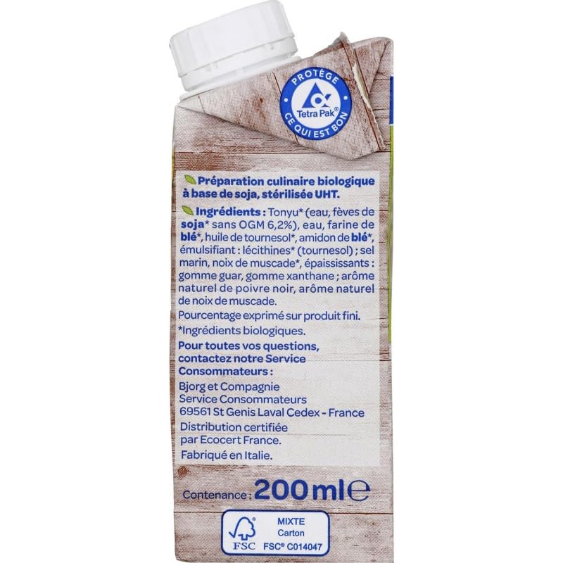 Boissons végétales BJORG - Gratin de Soja Bio - 200g - Alternative végétale pour une alimentation saine et équilibrée - Lot De 6 - Vendu Par Lot