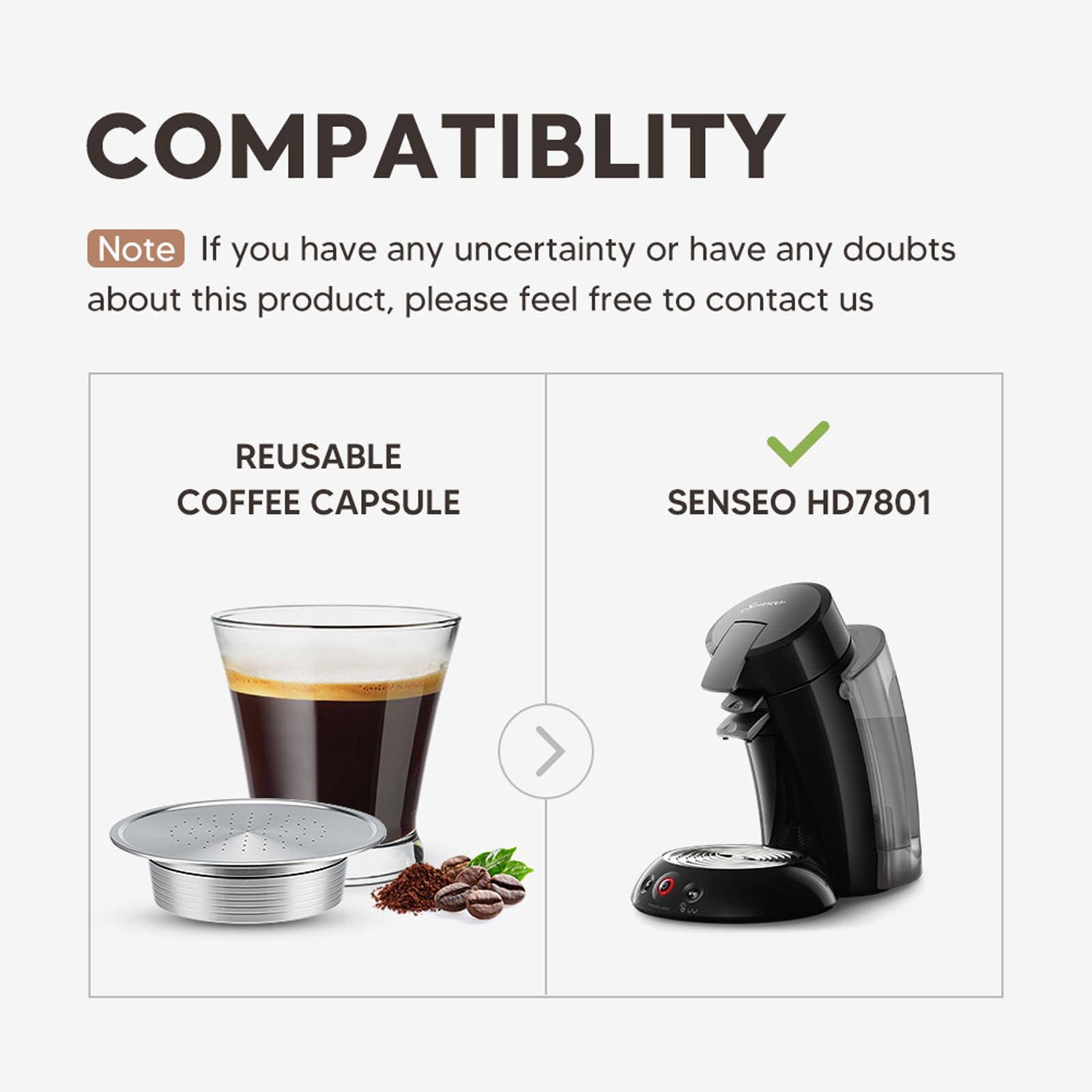 Cápsulas de café reutilizables para máquina de café expreso HD7801 HD6592, filtros de cápsulas de café recargables de acero inoxidable, elaboración de cerveza