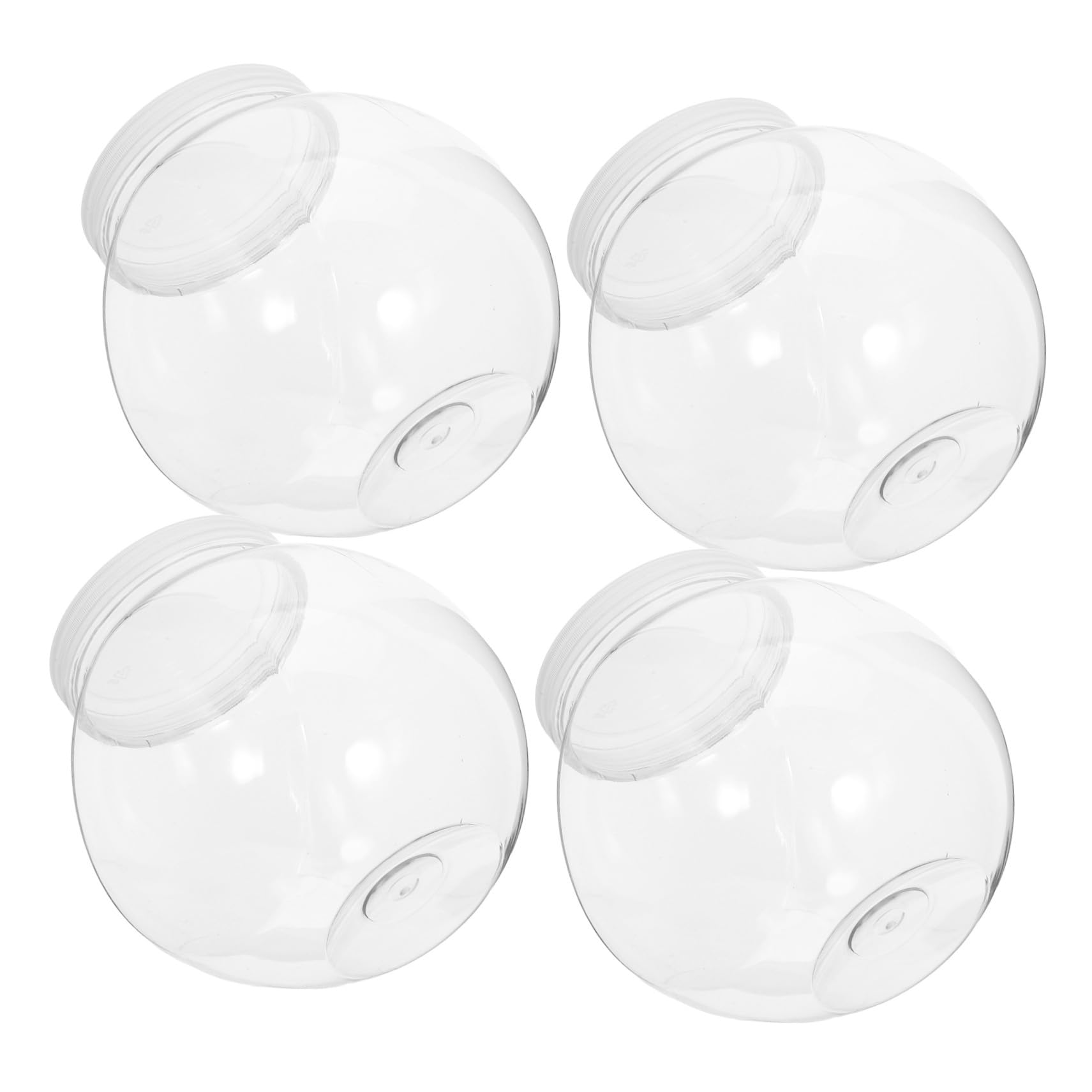 LABRIMP 4 Pezzi Barattoli Rotondi in Plastica Trasparente con Ermetico per Dolci Snack Cibo per Animali e Detersivi Contenitori Leggeri e Facili da Pulire per Cucina e Viaggio