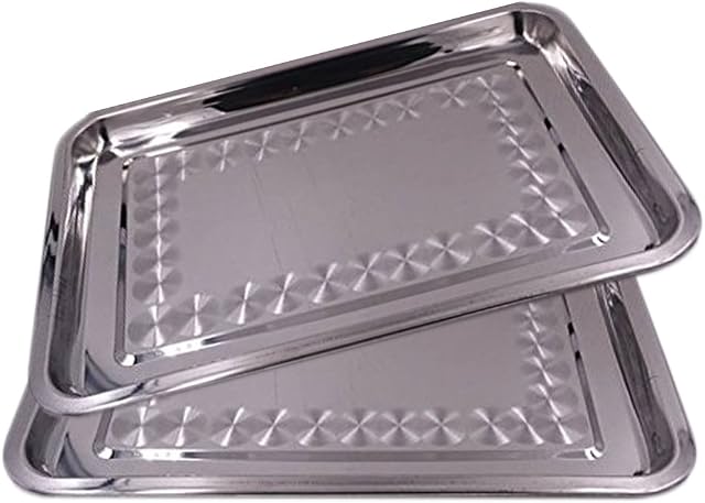 Del - Stainless Steel Serving Tray - Set 2-40 x 30 cm
