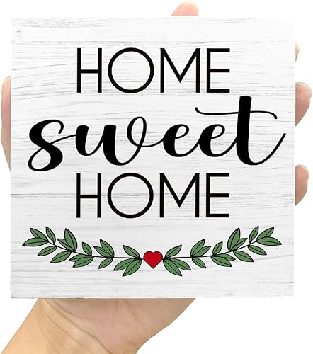Miniatura 7 de Letrero de madera con texto en inglés Home Sweet Home, Home Sweet Home con diseño rústico de madera para cocina, decoración de caja de madera para