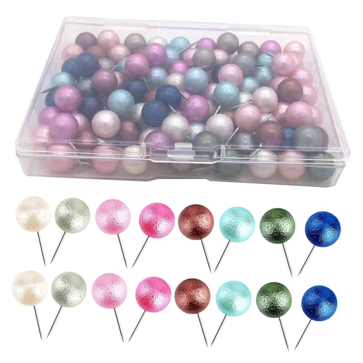 Housoutil 400 Bunte Daumenstecker mit Köpfen Wiederverwendbare Pinnadeln für Karten Korktafeln und Notizen Praktische Stecknadeln für DIY Projekte und Bürobedarf