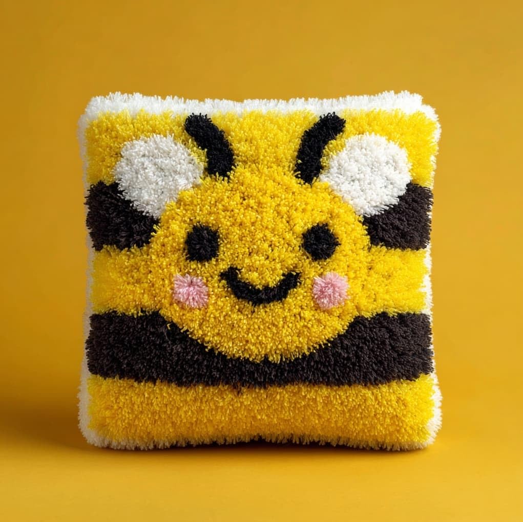 WallustrioaW Latch Hook Kit Cushion Latch Hook Kit,Cute Bees