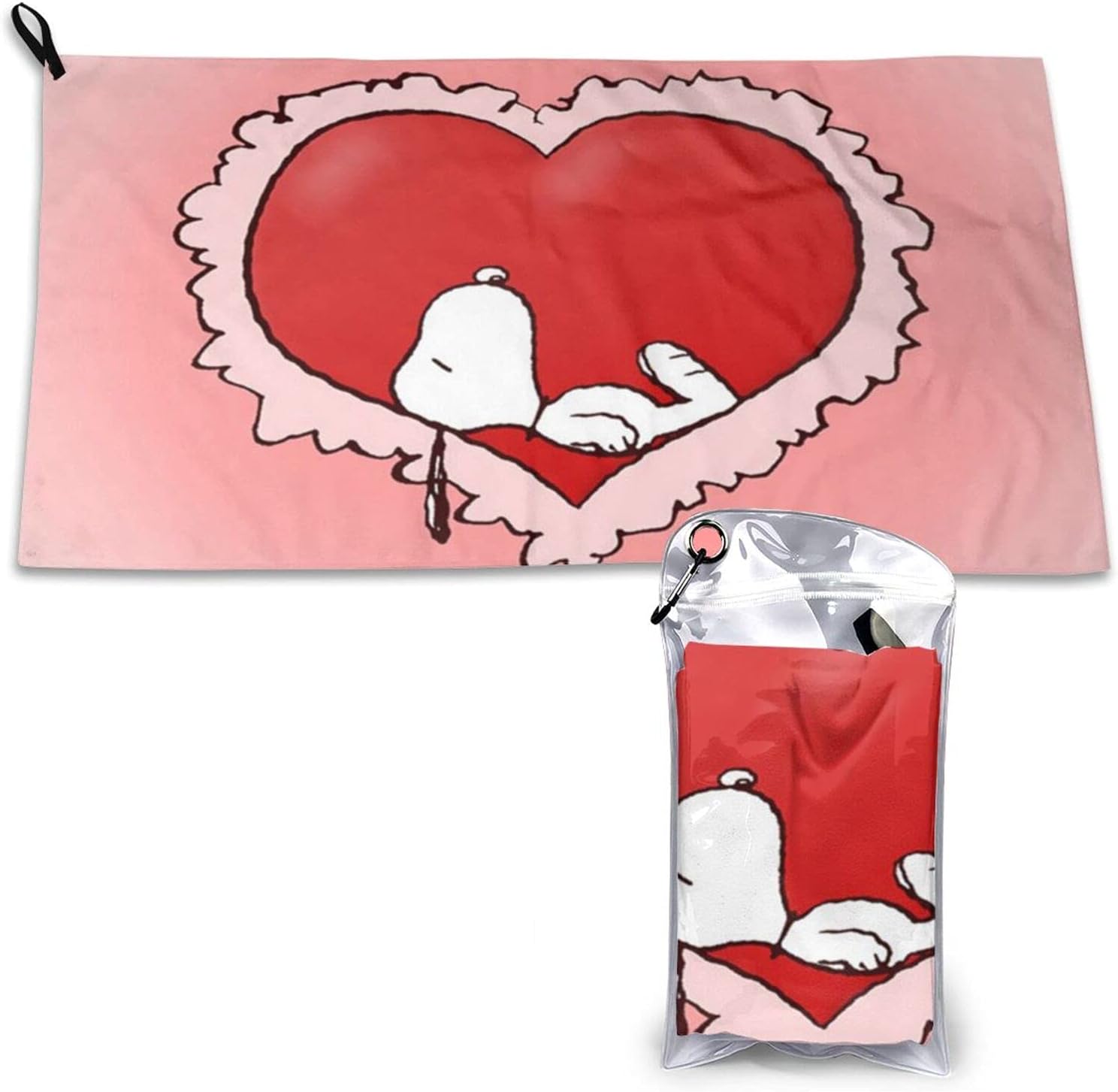 スヌーピーは愛の心に横たわっている スポーツタオル アウトドア 登山 水泳 旅行 スポーツ最適 吸水性がよく 速乾タオル おしゃれ かわいい 急速に乾燥します 店内限界値引き中 セルフラッピング無料 1枚 40 80cm