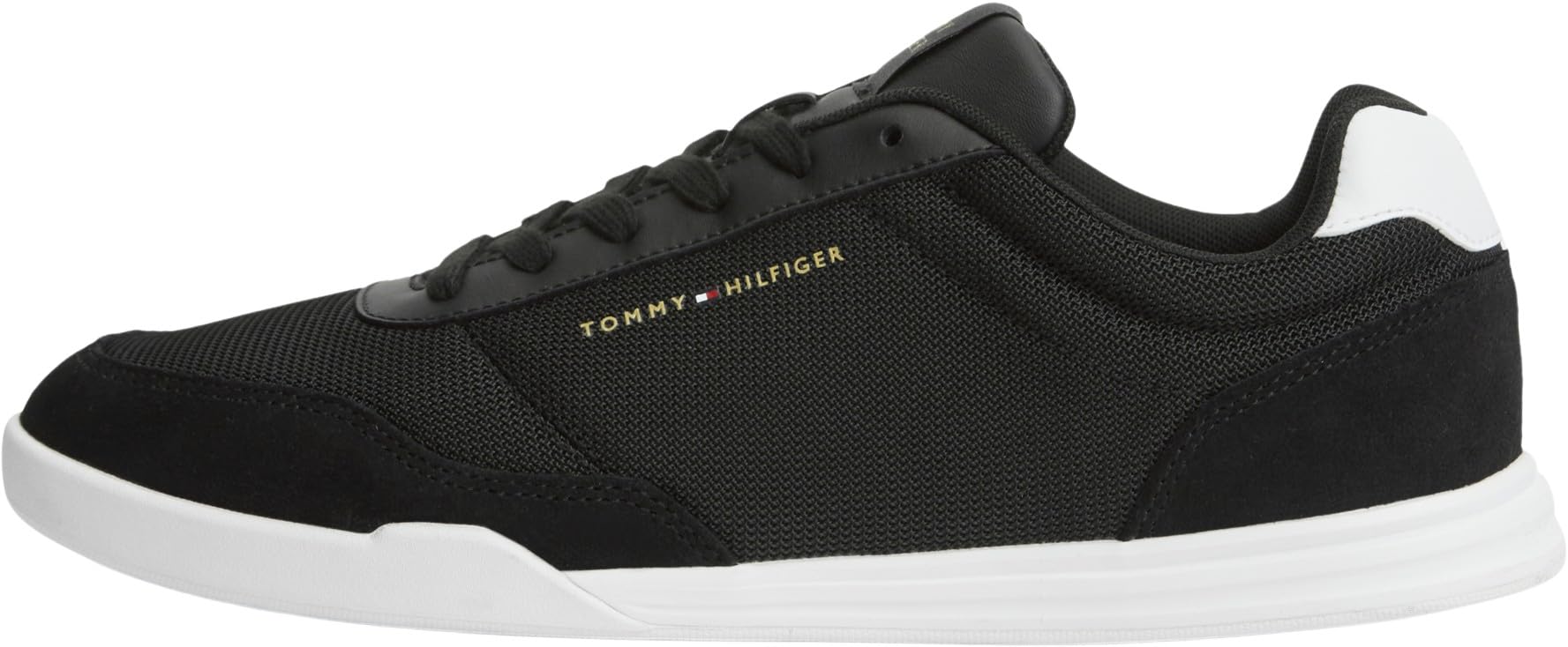 Tommy Hilfiger Men Lo Pro Cupsole Nylon Suede Mix FM0FM05943 Low Top, Black, 9