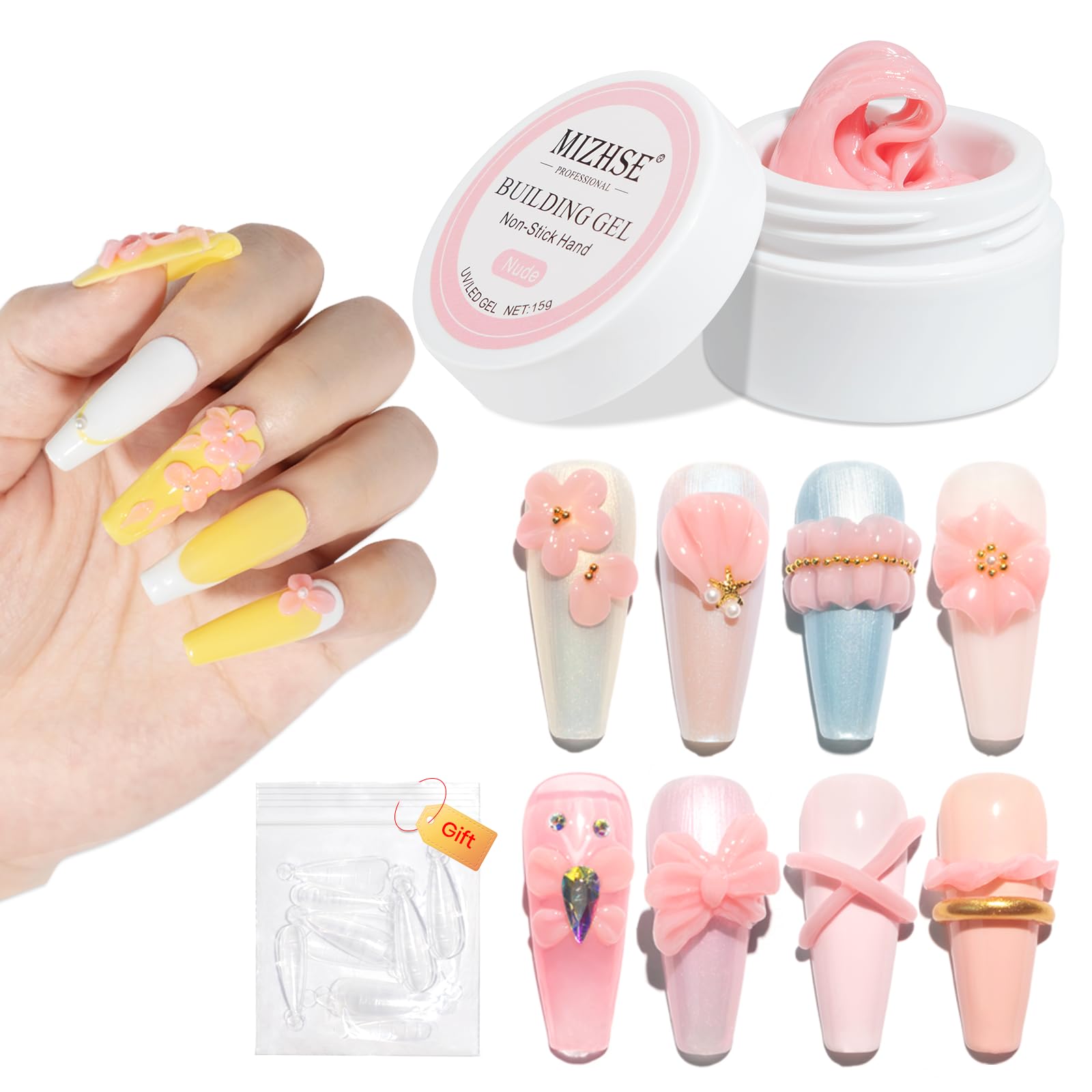 Amazon.com : MIZHSE Solid Builder Gel for Nails, Nude Pink Non