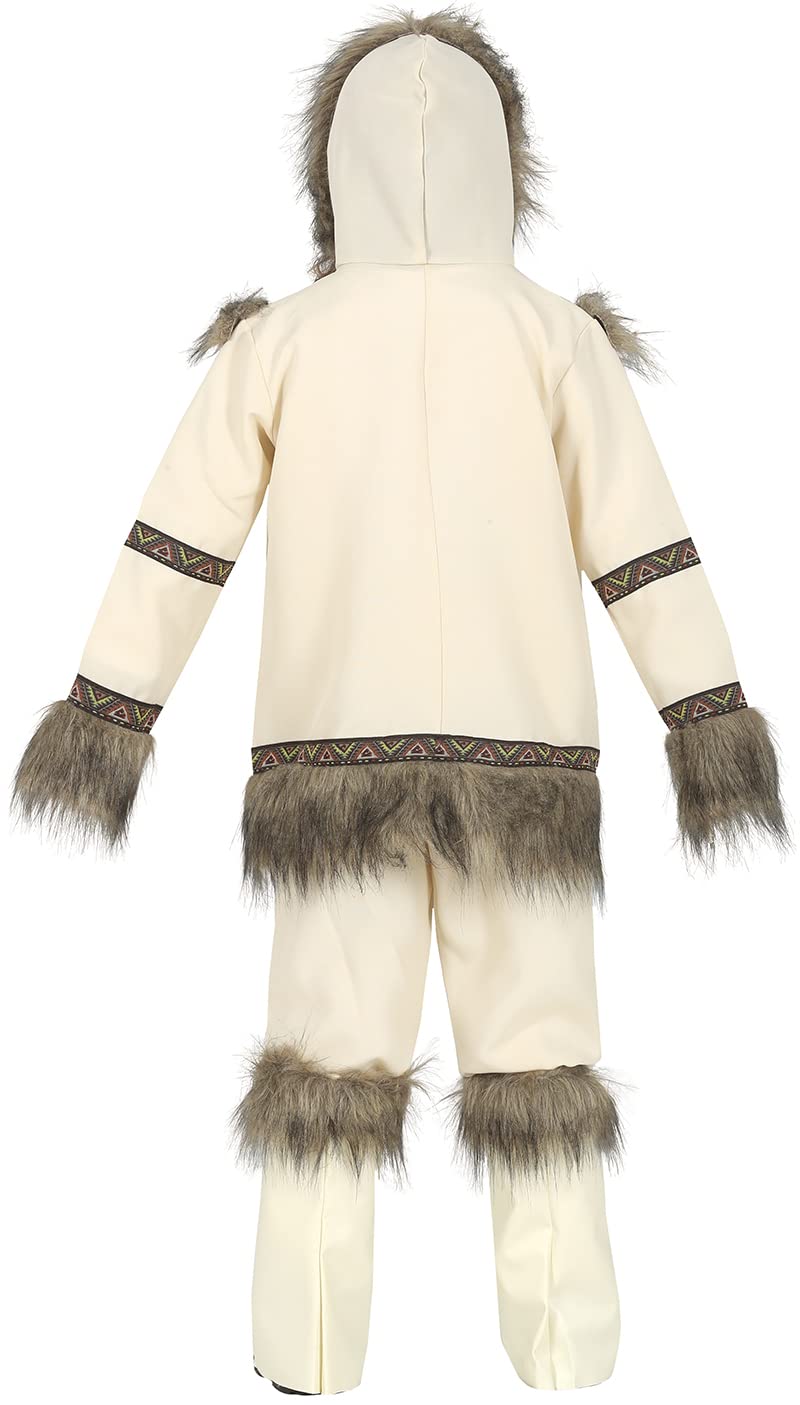 FIESTAS GUIRCA | Eskimo Kostüm für Kinder - Shirt, Kapuze und Hose - Kostüme aus Kulturen der Welt für Halloween, Karneval und Kostümpartys - Unisex - Beige und Braun