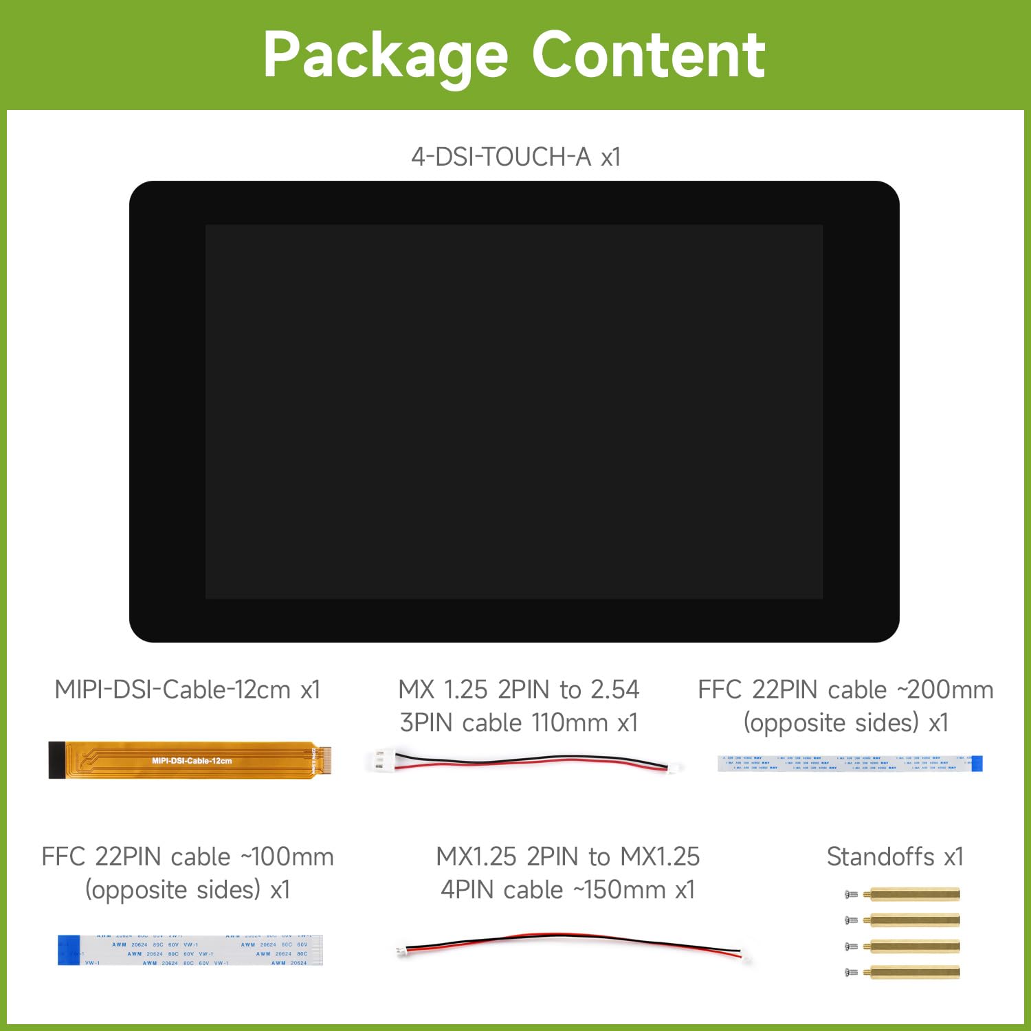 Waveshare 4inch DSI Capacitive Touch Display, Compatible with RPi 3A+/3B+/4B/5， 480 × 800, IPS Display Panel, 5-Point Touch, Optical Bonding Toughened Glass Panel