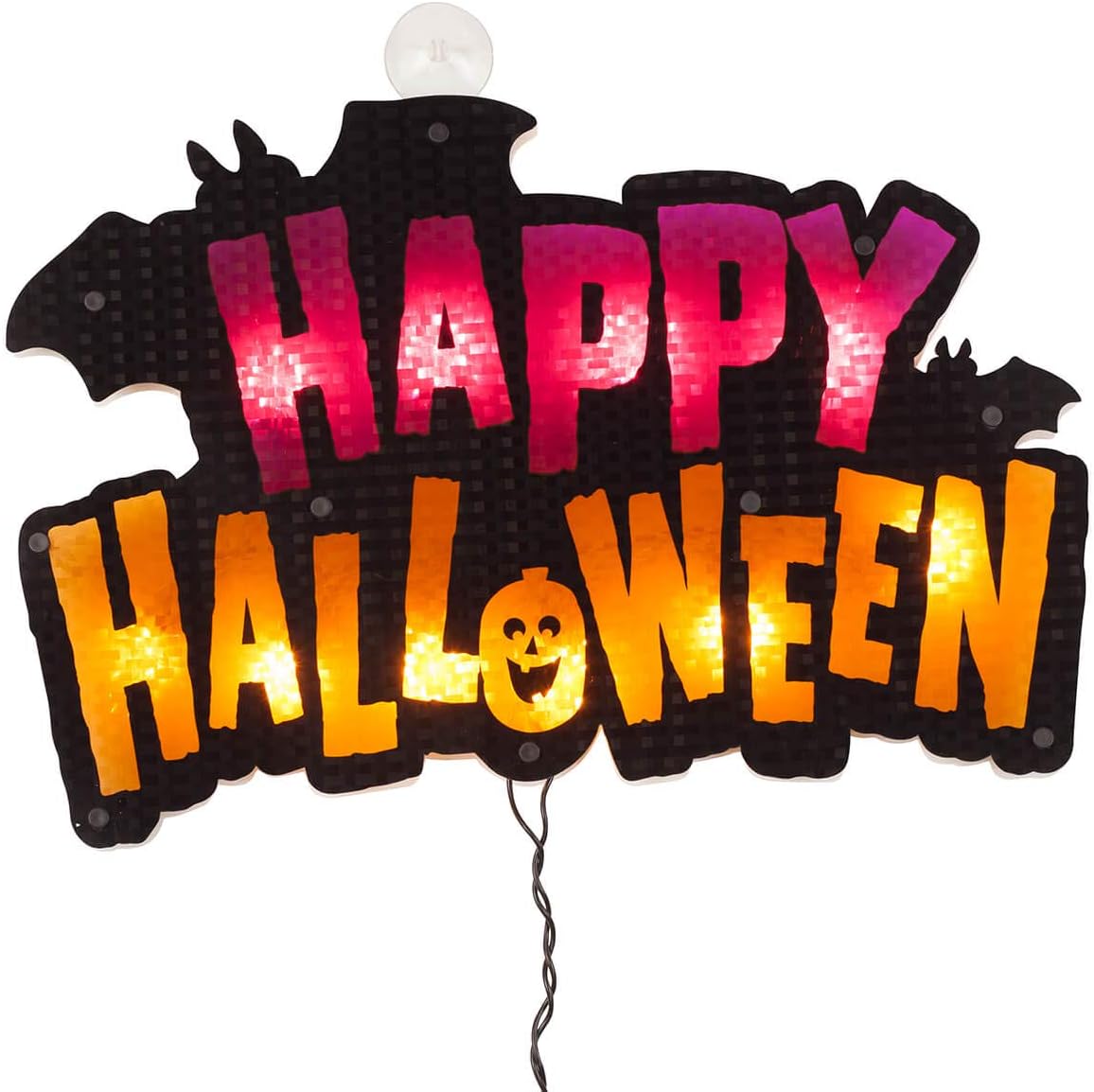 Impact 16" Lighted "Happy Halloween" Sign Window Silhouette Decoration