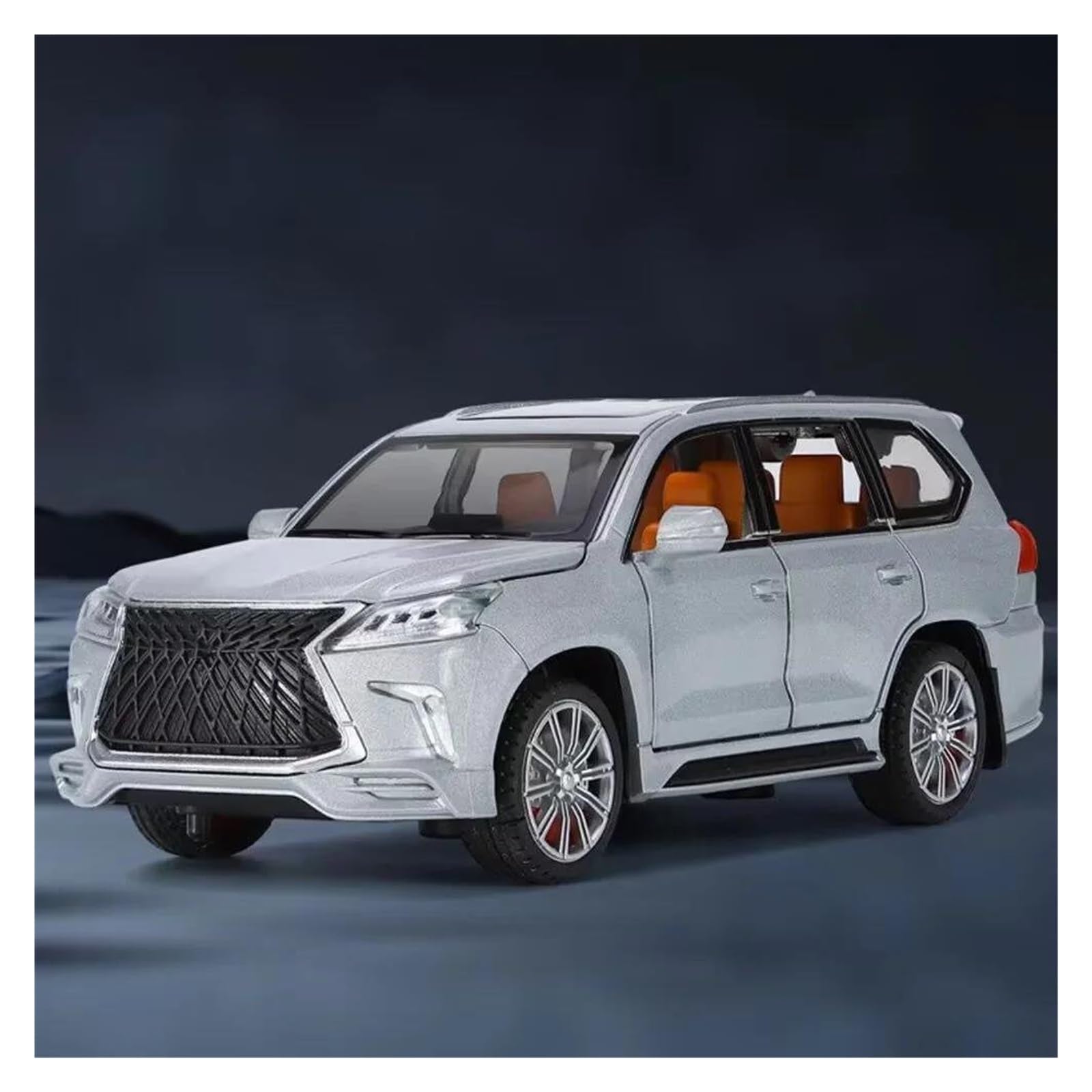 AUDSNI Die-Cast Diecast Car Model 1:32 For Lexus LX570 Car Collection Alloy Diecast Model(Silver)