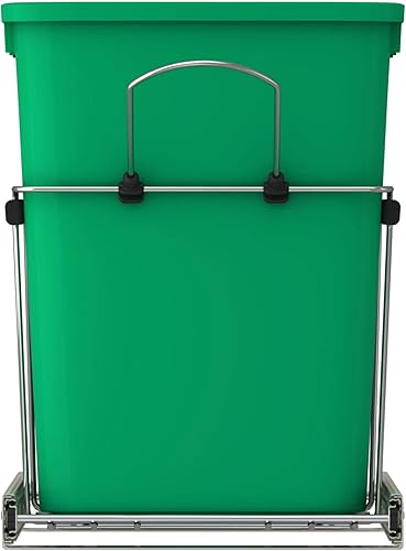 Miniatura 7 de Rev-A-Shelf RV-15KD-1918C-S - Bote de basura extraíble para debajo de los gabinetes de cocina, 27 cuartos de galón, 12 galones, con tobogán de