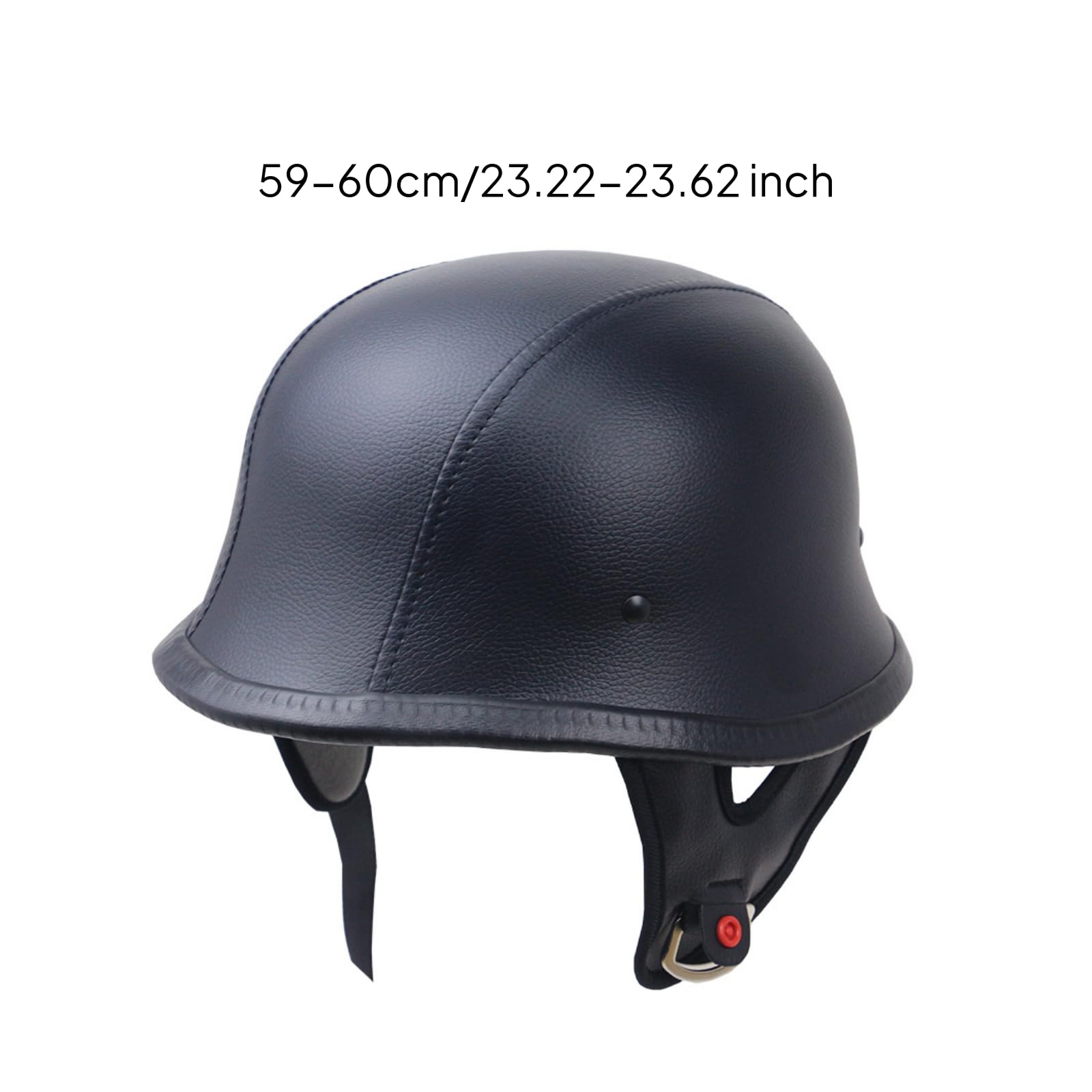 LOVIVER Casco Media Cabeza con Revestimiento Imitación Piel y Bor Inferior para Recorridos Tranquilos y Rutas s Sencillas, Cuero Negro, M