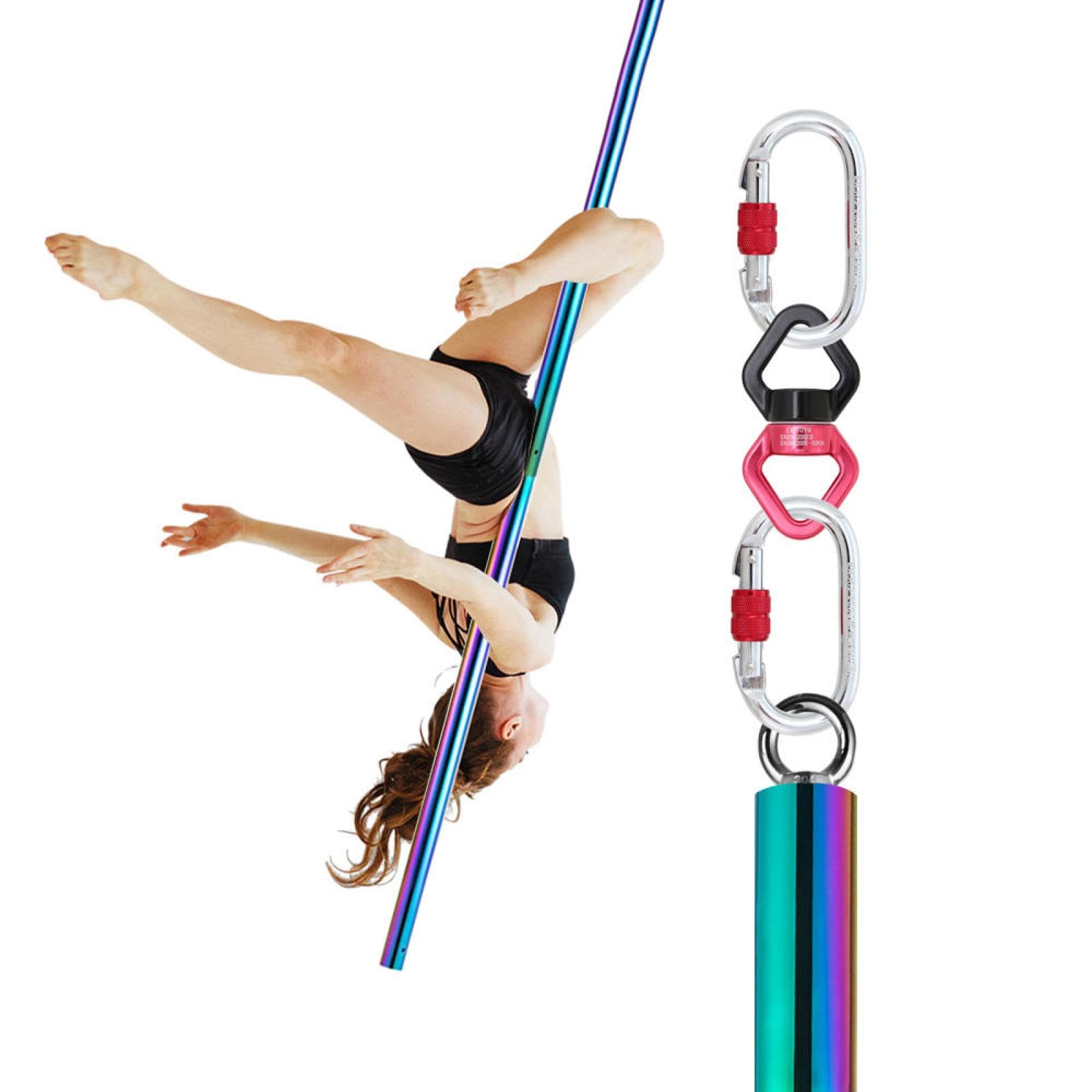 JYBNBBE Aerial Pole Dance Flying Pole Suspension Pipe Aerial Flying Pole Steel Pole 2m Dance Pole Set,Purple