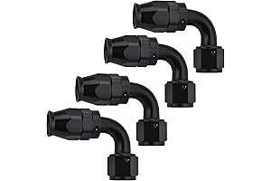EVIL ENERGY 8AN PTFE Hose End Fitting 90 Degree Black for PTFE Hose 4PCS