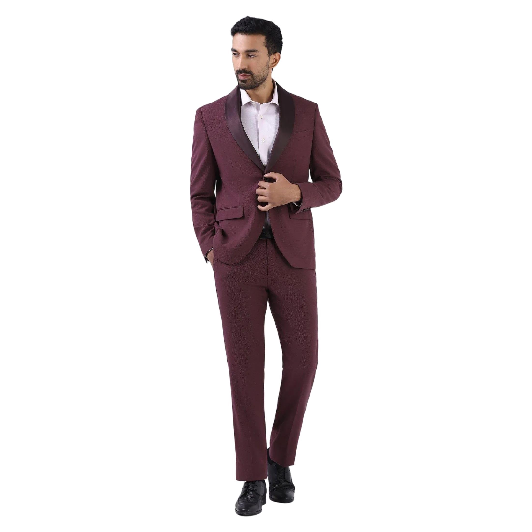 blackberrys Men's Wine Solid Suits-picture-41