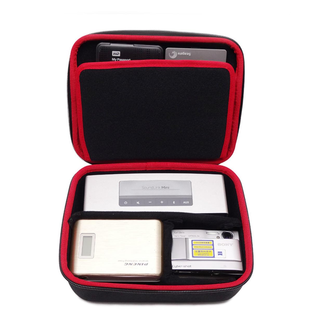 Bolsa de Almacenamiento Digital Portátil Negra de Oxford Cremallera