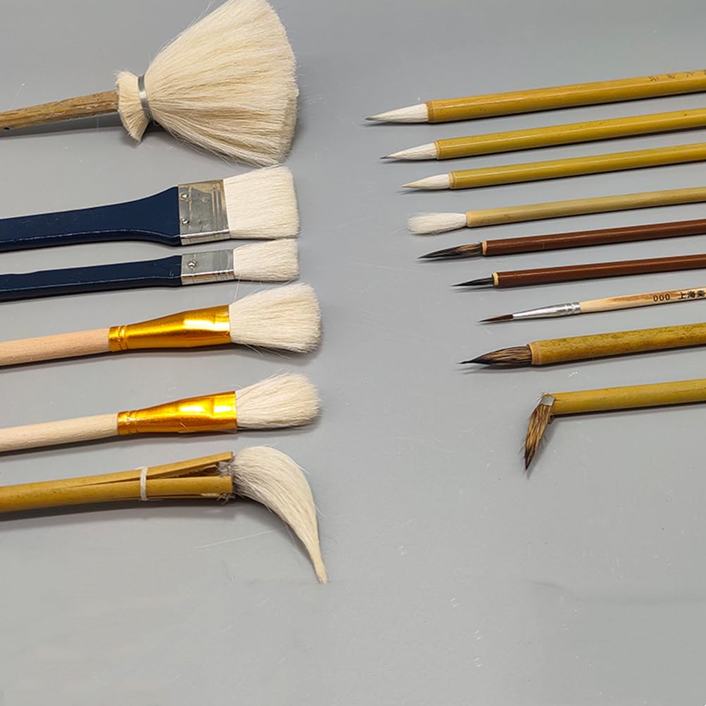 14PCS Glaze Brushes Pottery Art Painting Tools Pottery Brush DIY Ceramics Design Glazed Coloring Painting Ceramic Painting Brushes