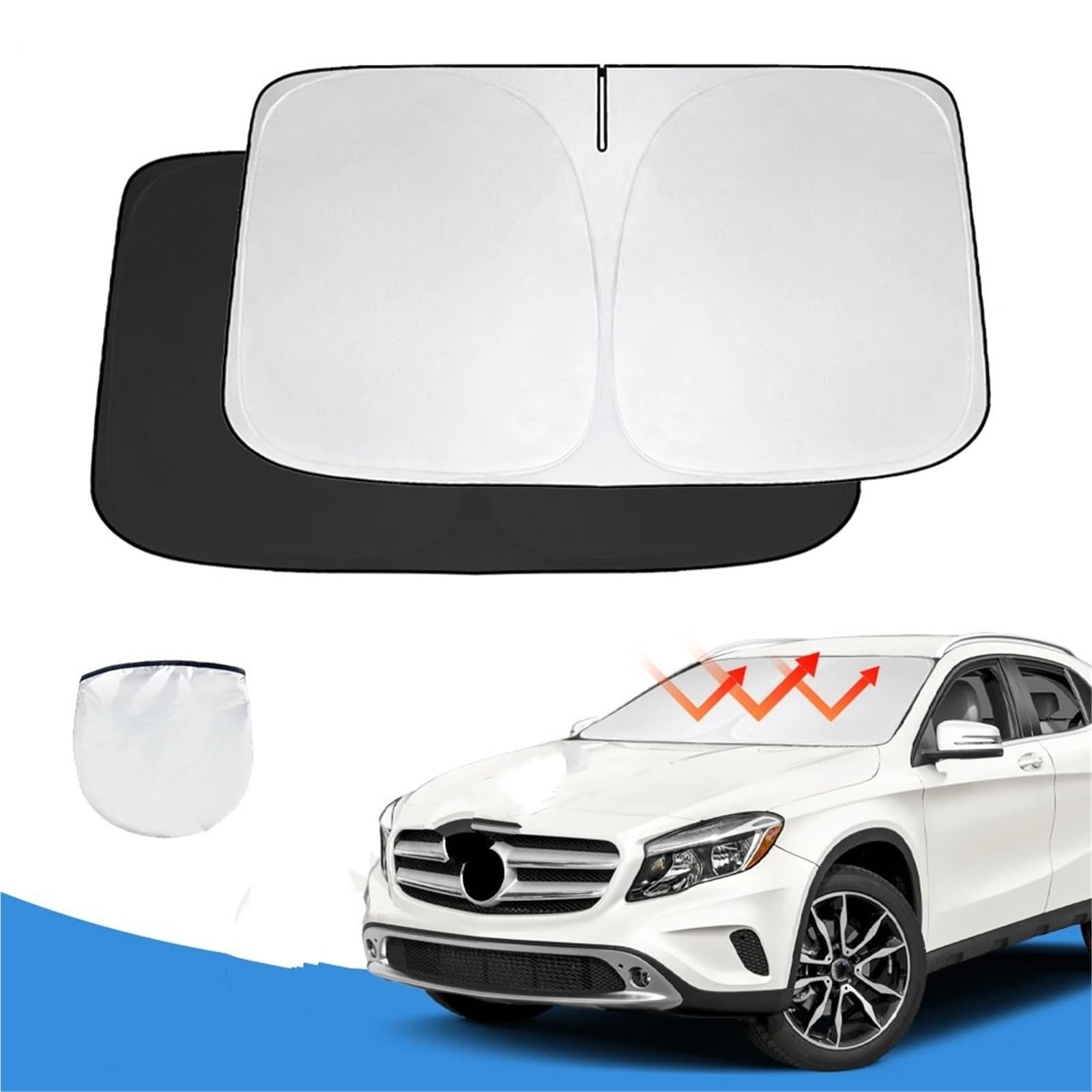 Parasole per Parabrezza Auto Parasole per Parabrezza per Mercedes Benz per GLA 2015-2020. Parasole per Finestrino. Parasole per Parabrezza Auto. Anteriore Pieghevole Parasole