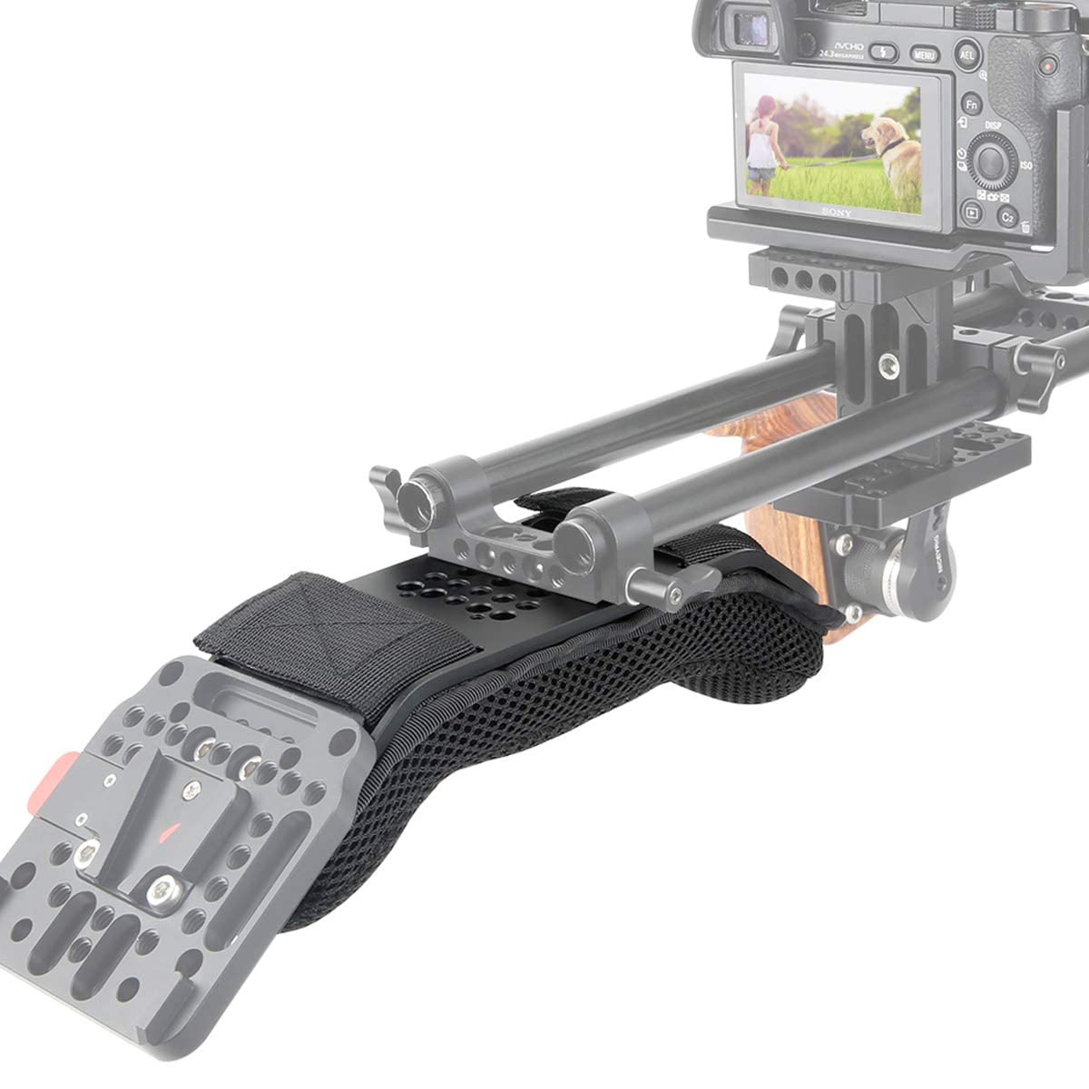 Caméscope d'épaule Pad,NICEYRIG Camera épaule Pad pour 15 mm Rig d'épaule pour Run-and-Gun Tournage Support d'épaule