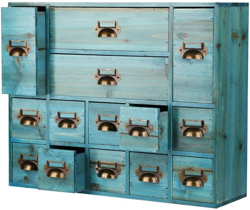 Apothecary Drawers Card Catalog with 14 Drawers