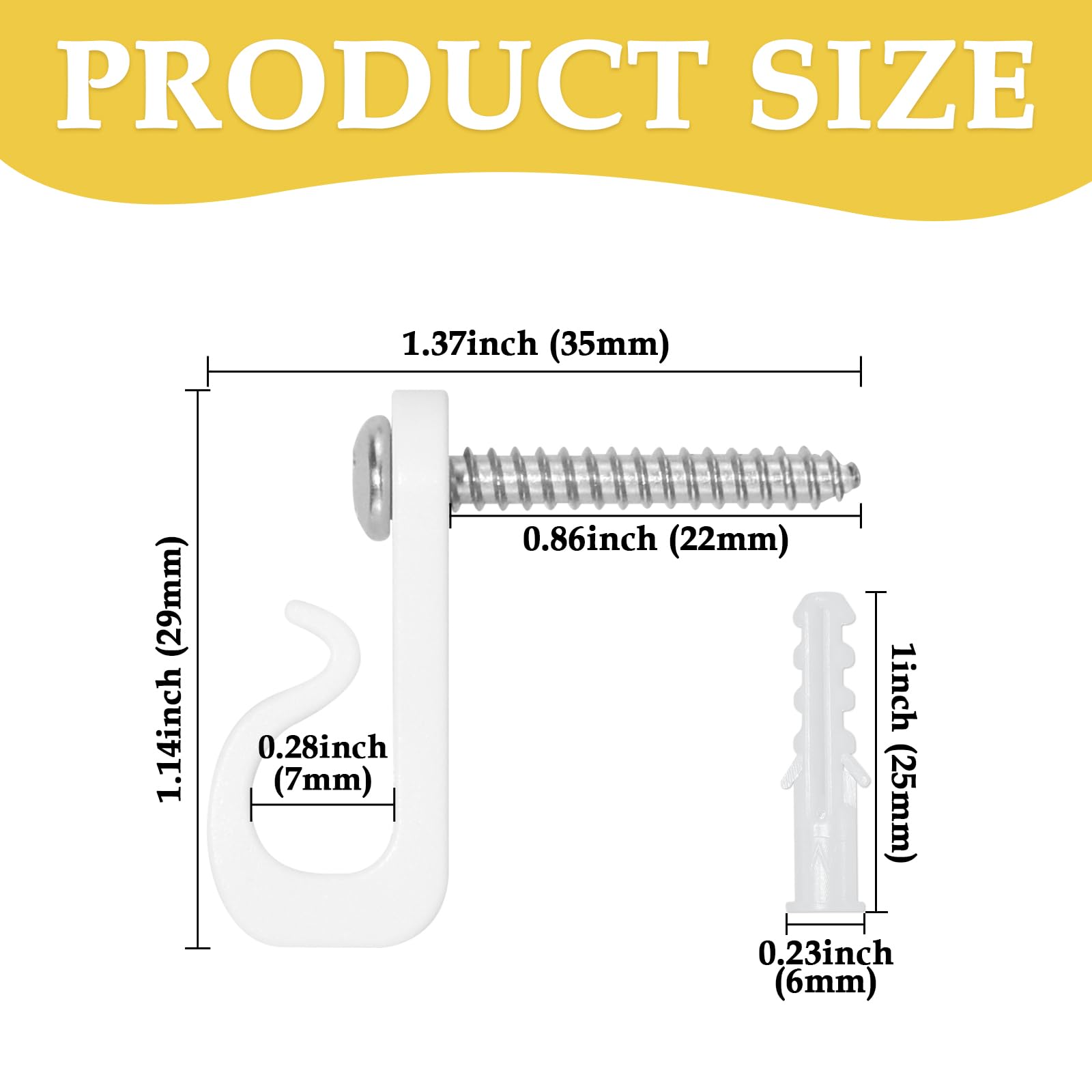 HONSNKS Screw Hooks for Outdoor String Light, White Q-Hanger Wall Hooks with Stainless Steel Phillips Screw for Christmas and New Year Party Outdoor Easy Release Wire and Fairy Led Lights, 20PCS