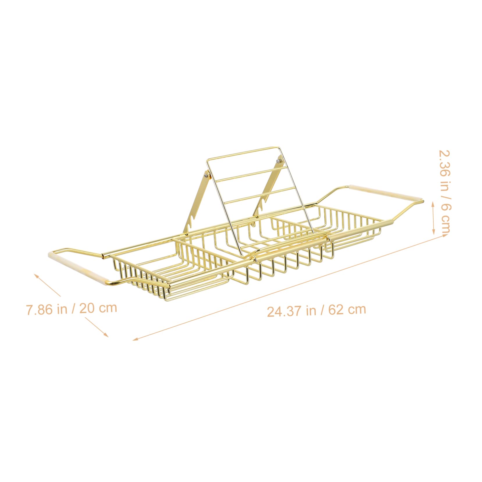 ABOOFAN 1Pc Bathtub Rack Skid Bathtub Stand for Books and Tablets Versatile Bath Tub Holder Elegant Golden Finish