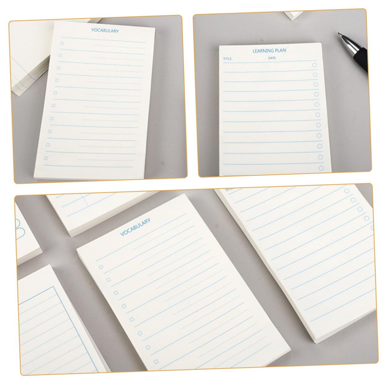 HOMSFOU 3 Pezzi Quaderni Portatili Multifunzionali per Memo Pads Taccuini Compatti per Ufficio e Scuola per Note e Pianificazione