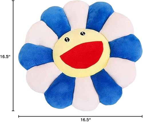Miniatura 10 de TEFU Almohada de peluche de flores, almohada de girasol, suave y cómoda, cojín sonriente de girasol, colorido juguete de peluche para el hogar,