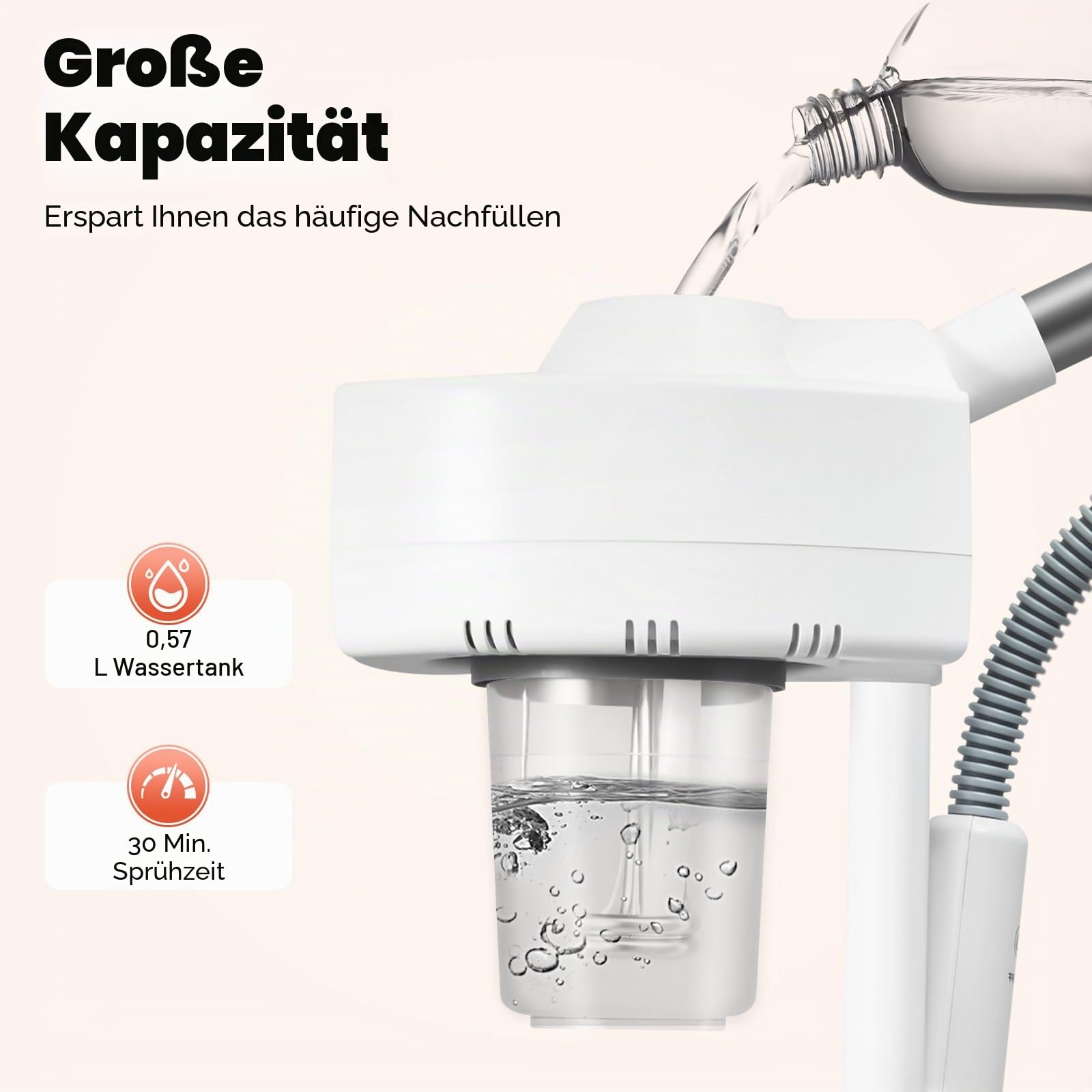 Gesichtsdampfer, 2 in 1 Ozon Bedampfer Hot Mist Spray Vapozon Bedampfe Gesichts Dampfer Dampfgerät mit Lupe, für Zuhause Salon Spa