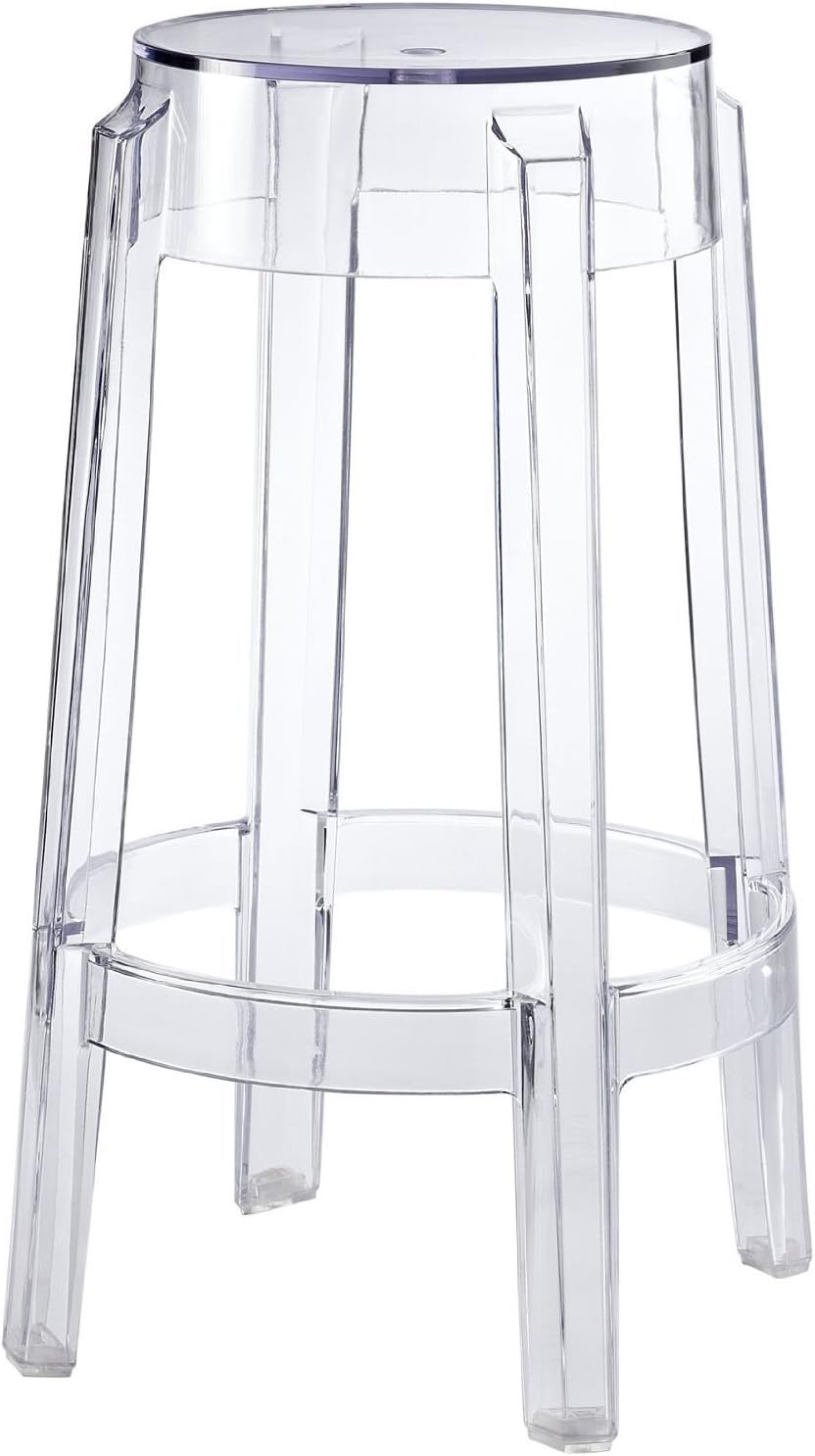 Nicer Furniture Charles Ghost Stool Transparent Counter Height